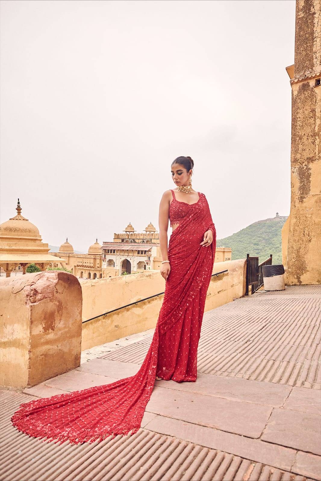 Ethnic Wear Red Saree in Brahmaniyapara - Elevate Your Style - Image 1