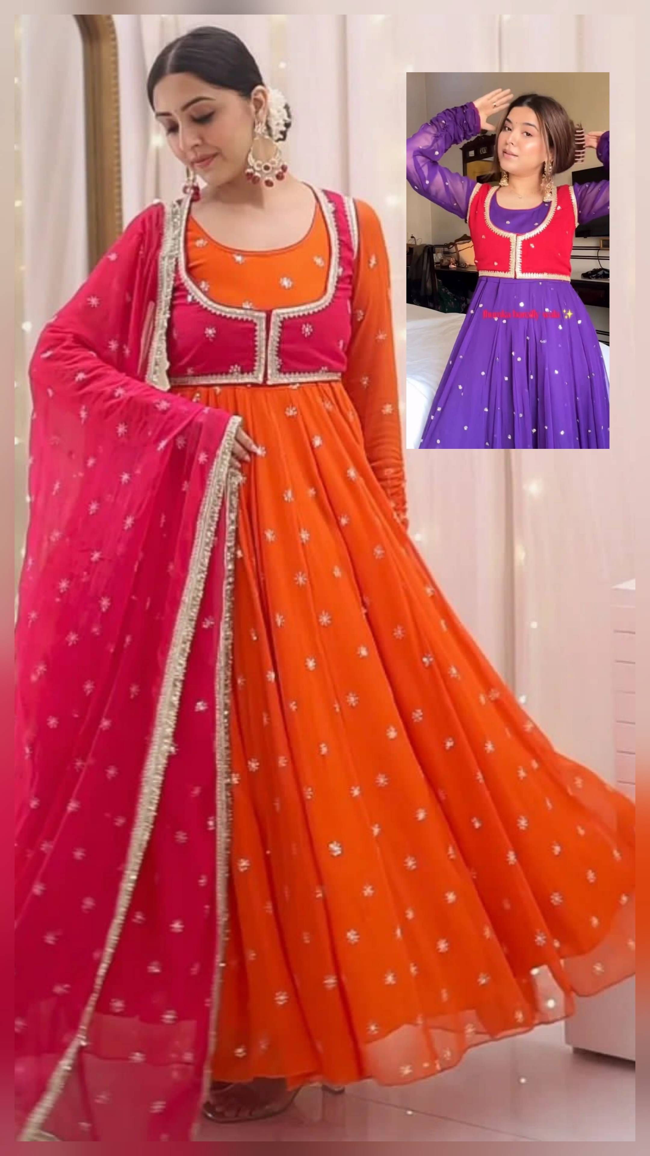 Georgette full suit 2 different colour -  - Buy Online at RIDDHI FASHION