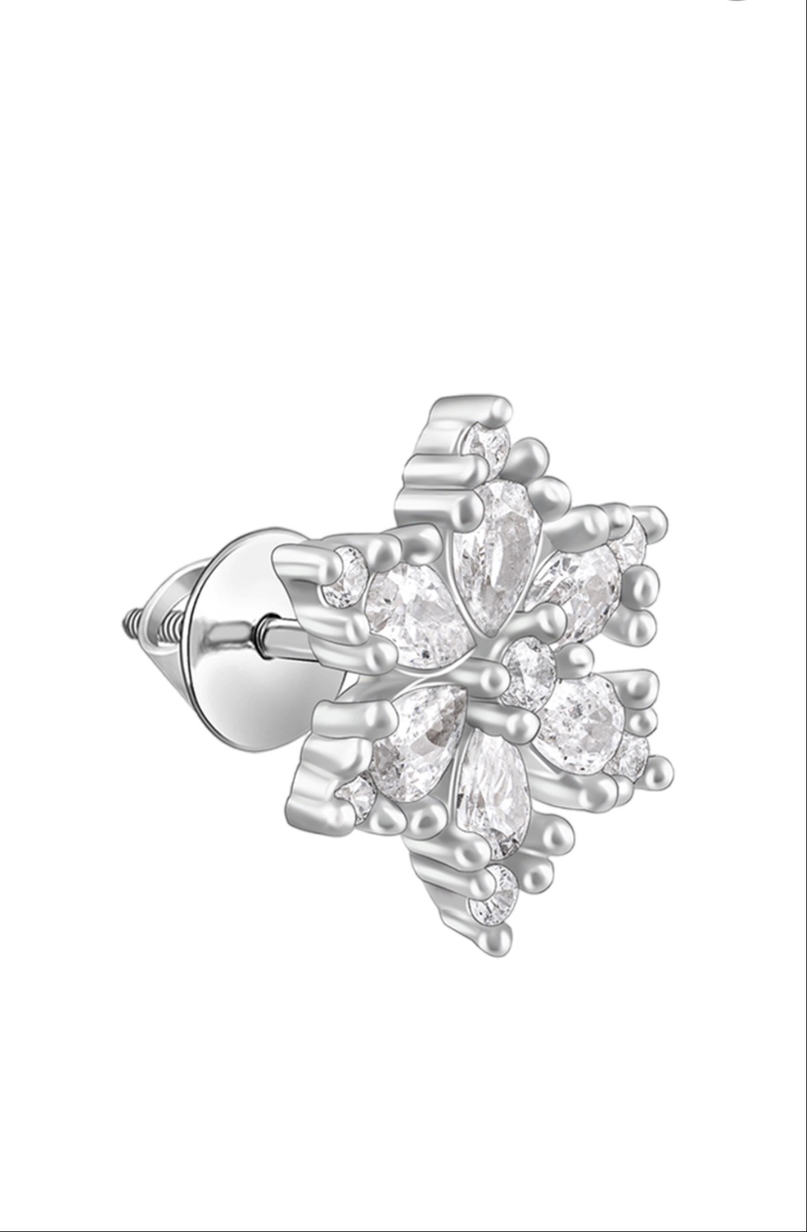 Sterling Silver Snowflake Stud Earrings in DSS 31, Elegant Design -  - Buy Online at RVR JEWELLERS