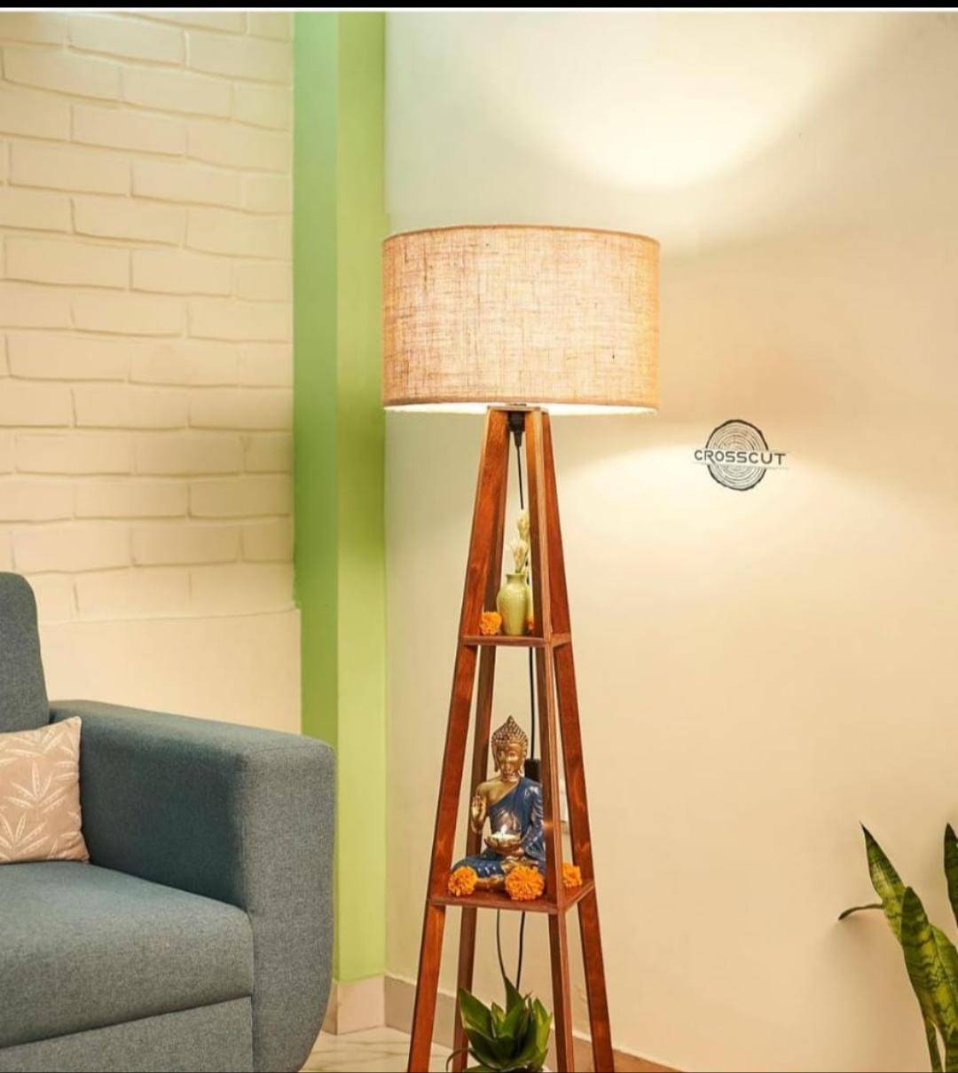  Wooden Tripod Floor Lamp in Nagina with Shelves for Elegant Decoration NOBEL HANDICRAFTS 1 NAGINA, Nagina, Uttar Pradesh, 246762