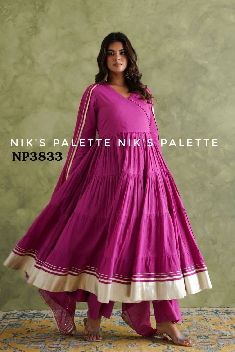 Premium Mulmul Cotton Anarkali Set in Brahmaniyapara with Sequins & Gotta Work -  - Buy Online at RIDDHI FASHION