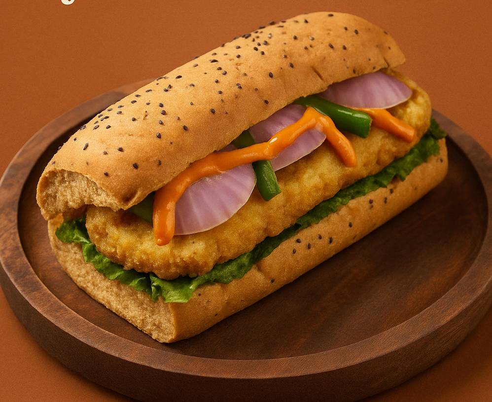 Veggie Delight Sub in Amritsar: Crispy Vegetable Patty Sandwich -  - Buy Online at THE SANDWICH COMPANY