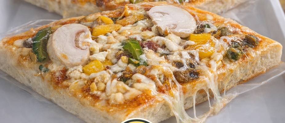 Vegetarian Supreme Pizza Slice in Amritsar: Burst of Flavors Slice -  - Buy Online at THE SANDWICH COMPANY