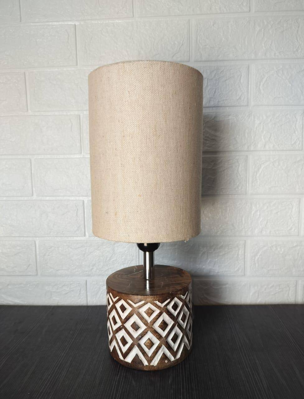  Wooden Table Lamp in Nagina - Geometric Design Lamp NOBEL HANDICRAFTS 1 NAGINA, Nagina, Uttar Pradesh, 246762