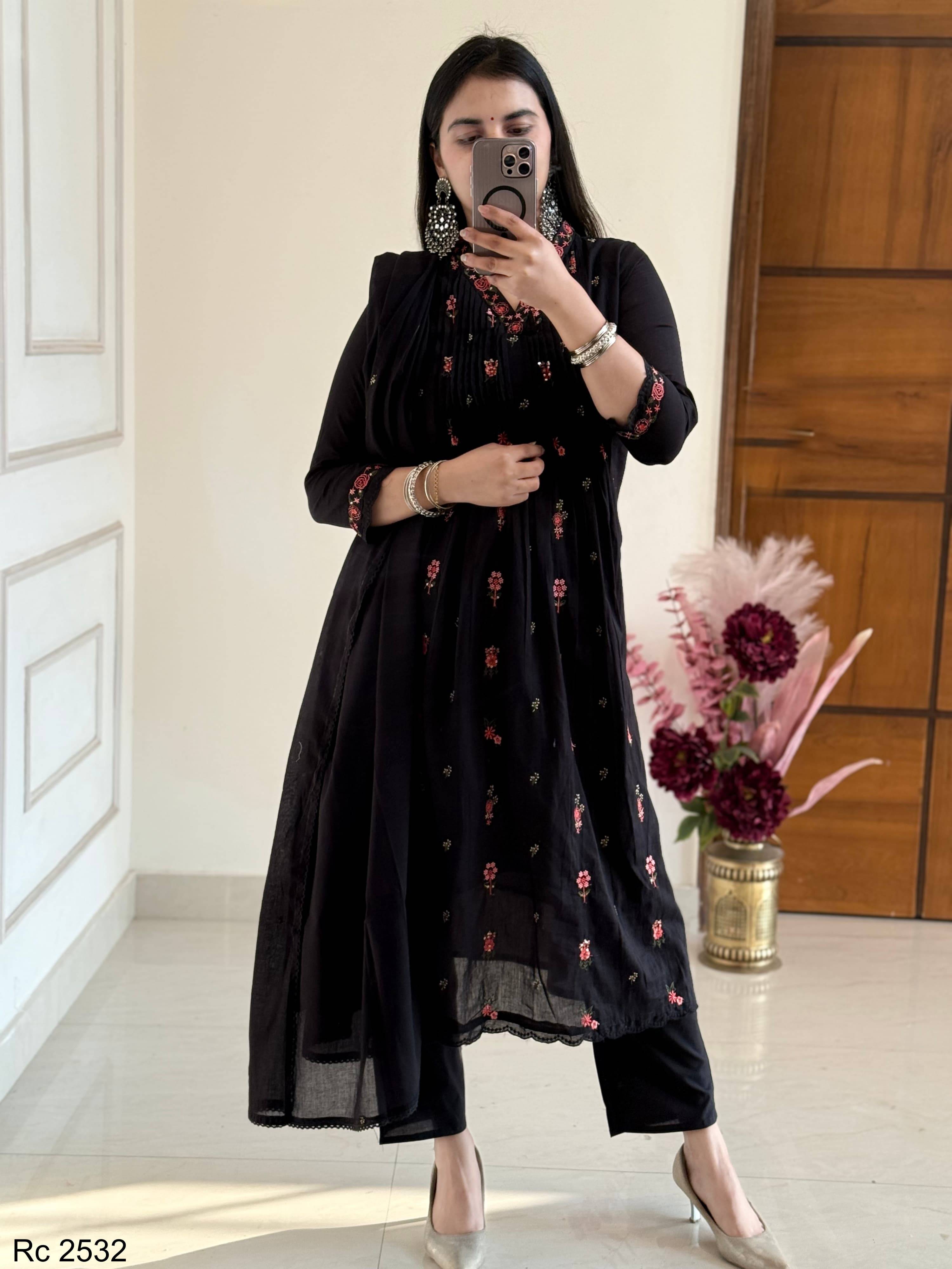 Ethnic Wear: Cotton Suit with Embroidery Work in Brahmaniyapara - Elevate Your Style -  - Buy Online at RIDDHI FASHION