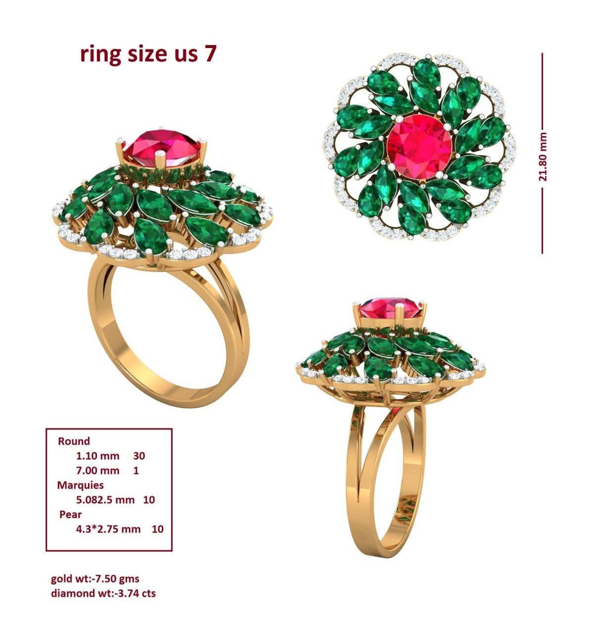  Jewelry/Ring in Krishna Bajar - Elegant Floral Design UNIQUE CAD AND JEWELLERY INSTITUTE KRISHNA BAJAR MEMARIMEMARI NEAR COLDSTORAGE