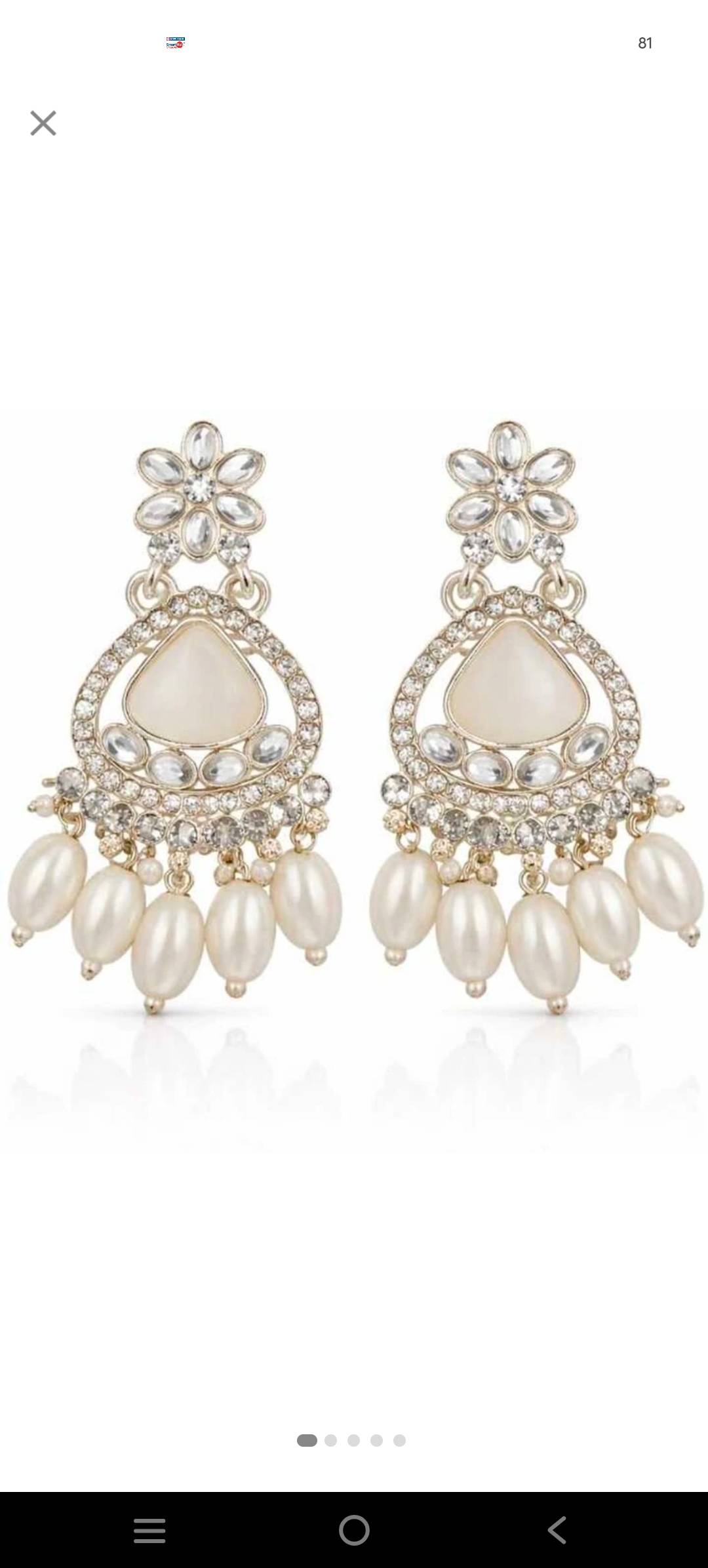 Elegant Pearl Drop Chandbali Earrings in Amroha - Stylish Statement - Image 2