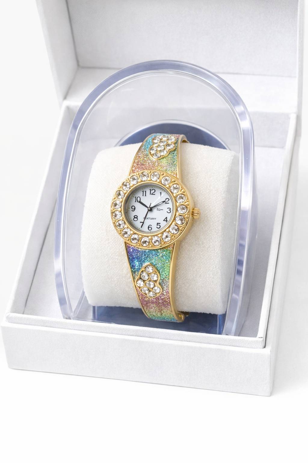 Elegant Crystal-Studded Women's Quartz Watch in Amroha - Sparkle with Style - Image 2
