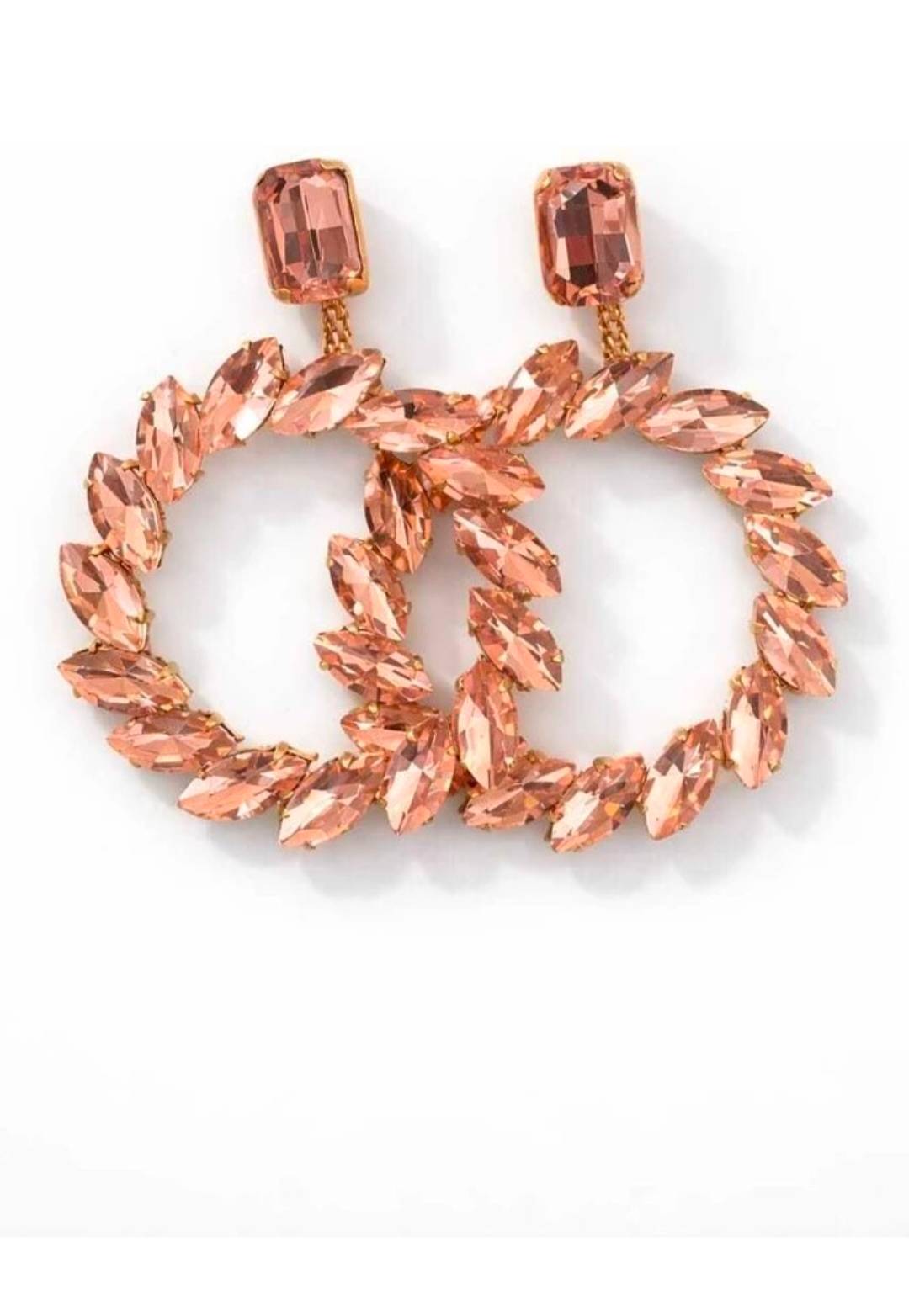 Elegant Rose Gold Crystal Hoop Earrings in Amroha - Sparkle in Style