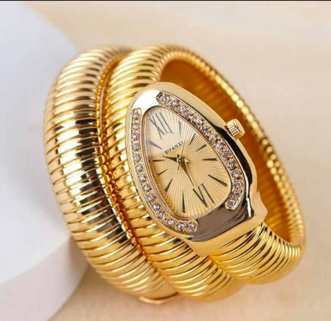 Luxe Gold Coil Bracelet Watch in Amroha - Stylish Timepiece - Image 2