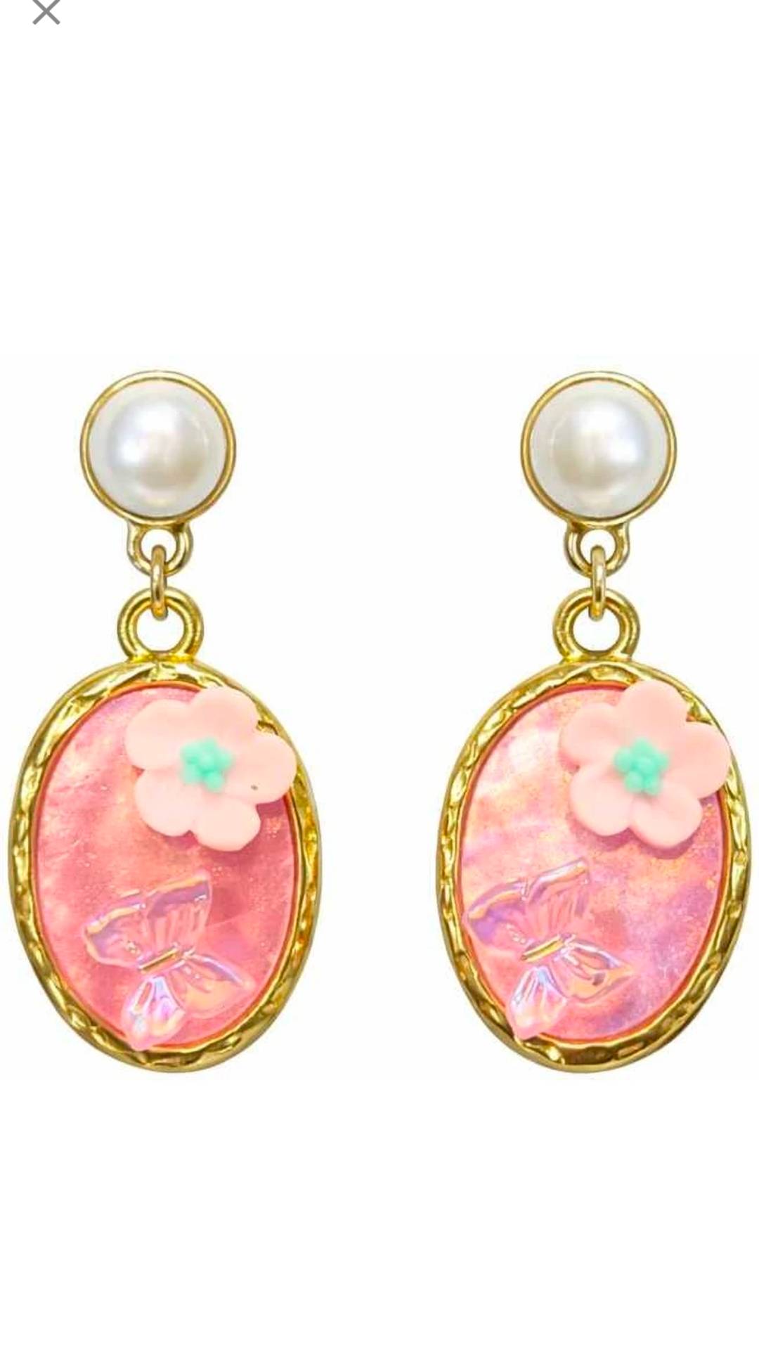Elegant Floral Pearl Drop Earrings in Amroha - Timeless Beauty