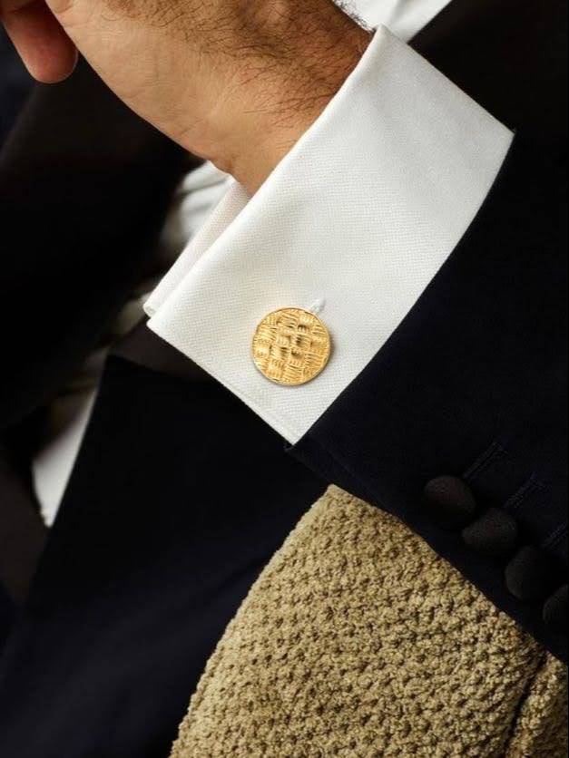 Men's Accessories: Elegant Gold Plated Cufflink in Johkibazar - Elevate Your Style -  - Buy Online at SANCTUARY OF JEWELS