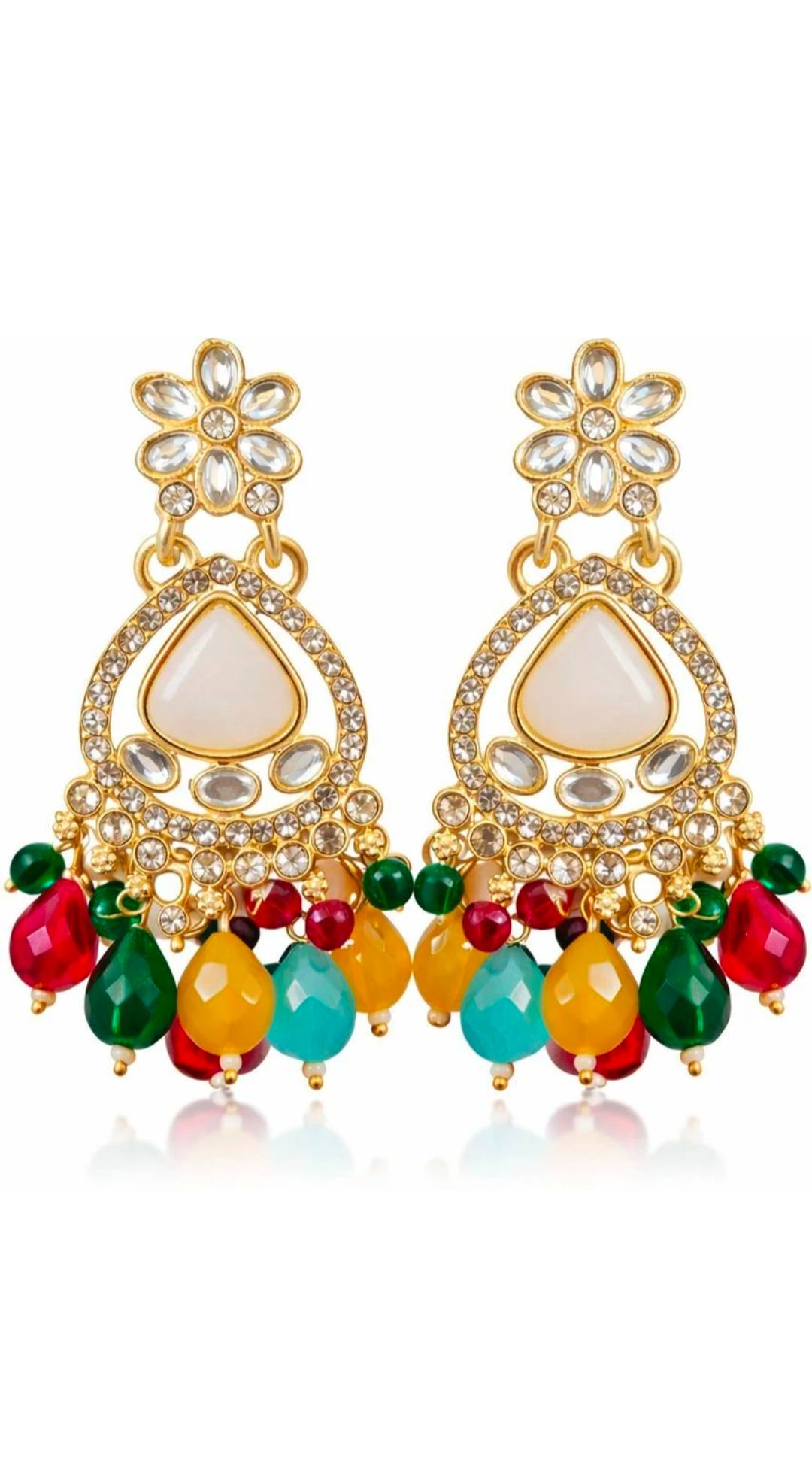 Ethnic Jhumka Earrings in Amroha - Vibrant Stones & Beads
