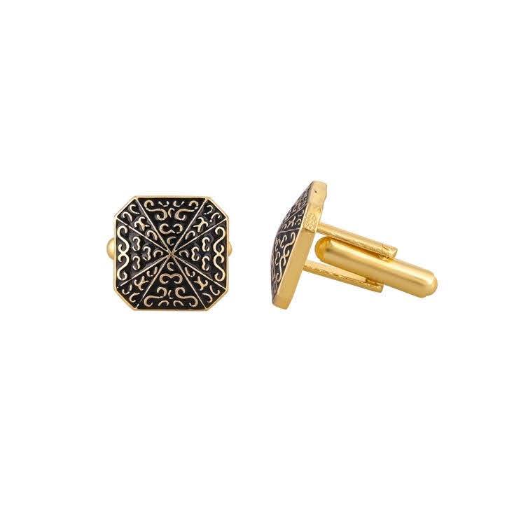 Elegant Gold Plated Black Cufflink in Johkibazar - Elevate Your Formal Attire - Image 2