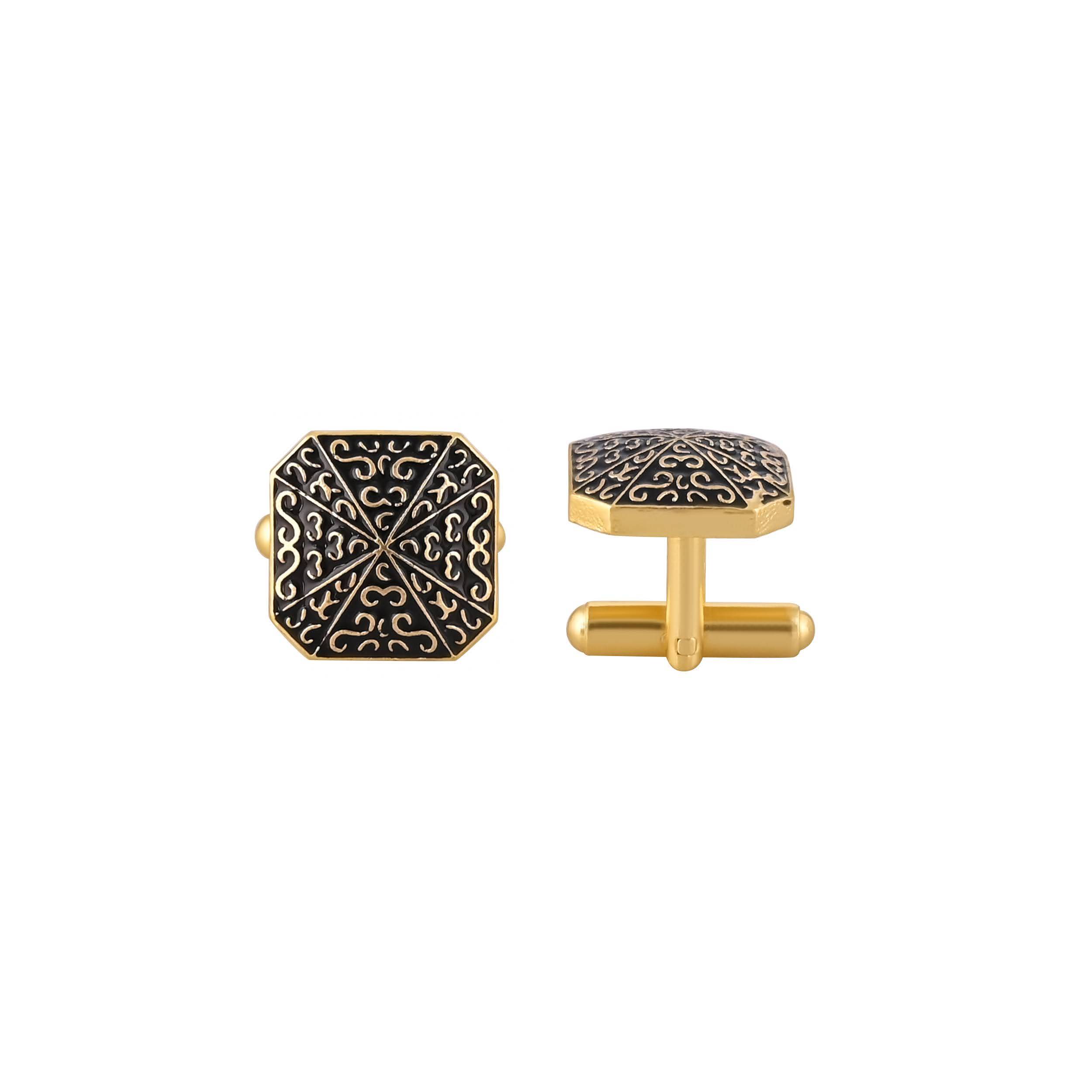 Elegant Gold Plated Black Cufflink in Johkibazar - Elevate Your Formal Attire - Image 4