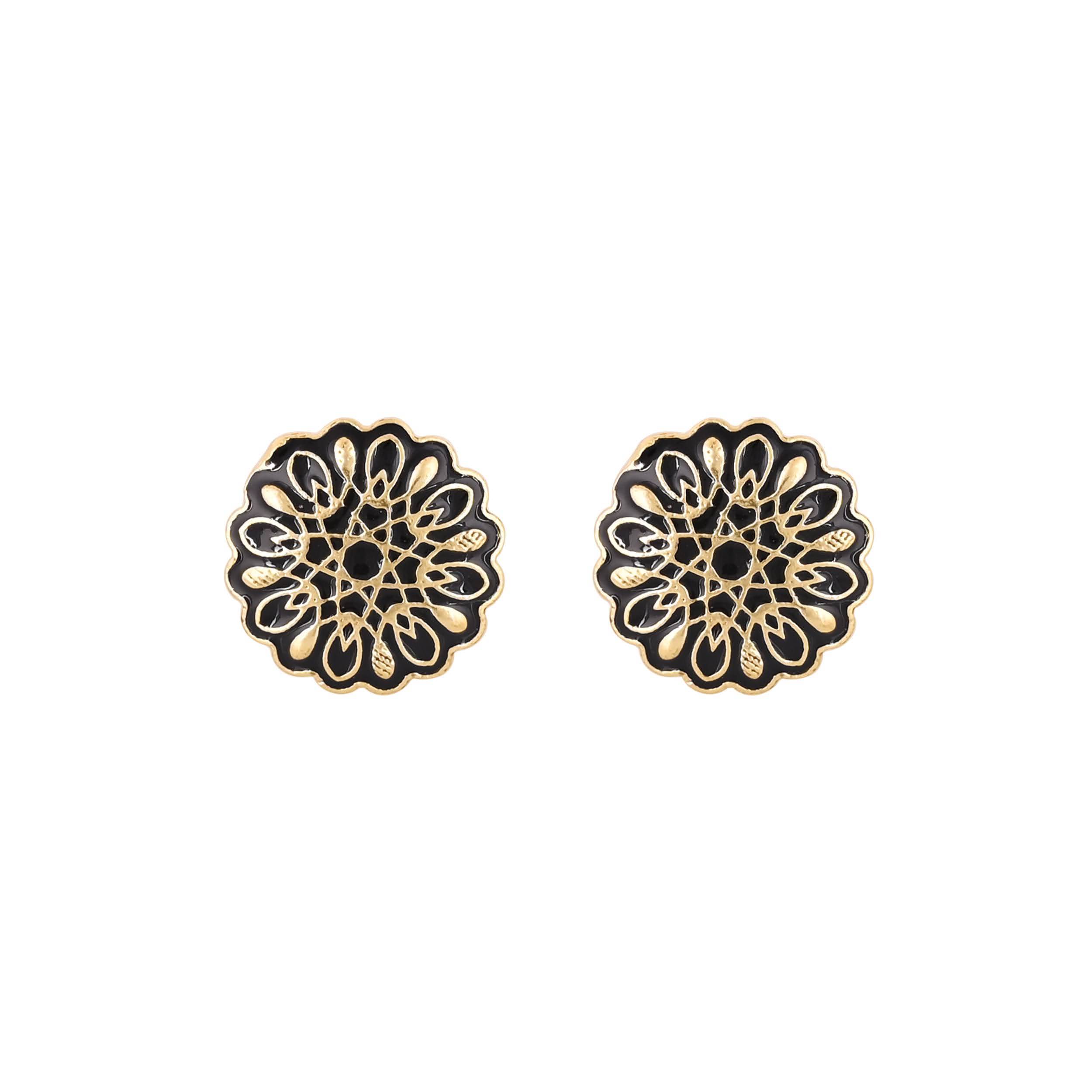 Accessories/Cufflinks in Johkibazar Elegant Gold Plated Black Cufflink - Image 4