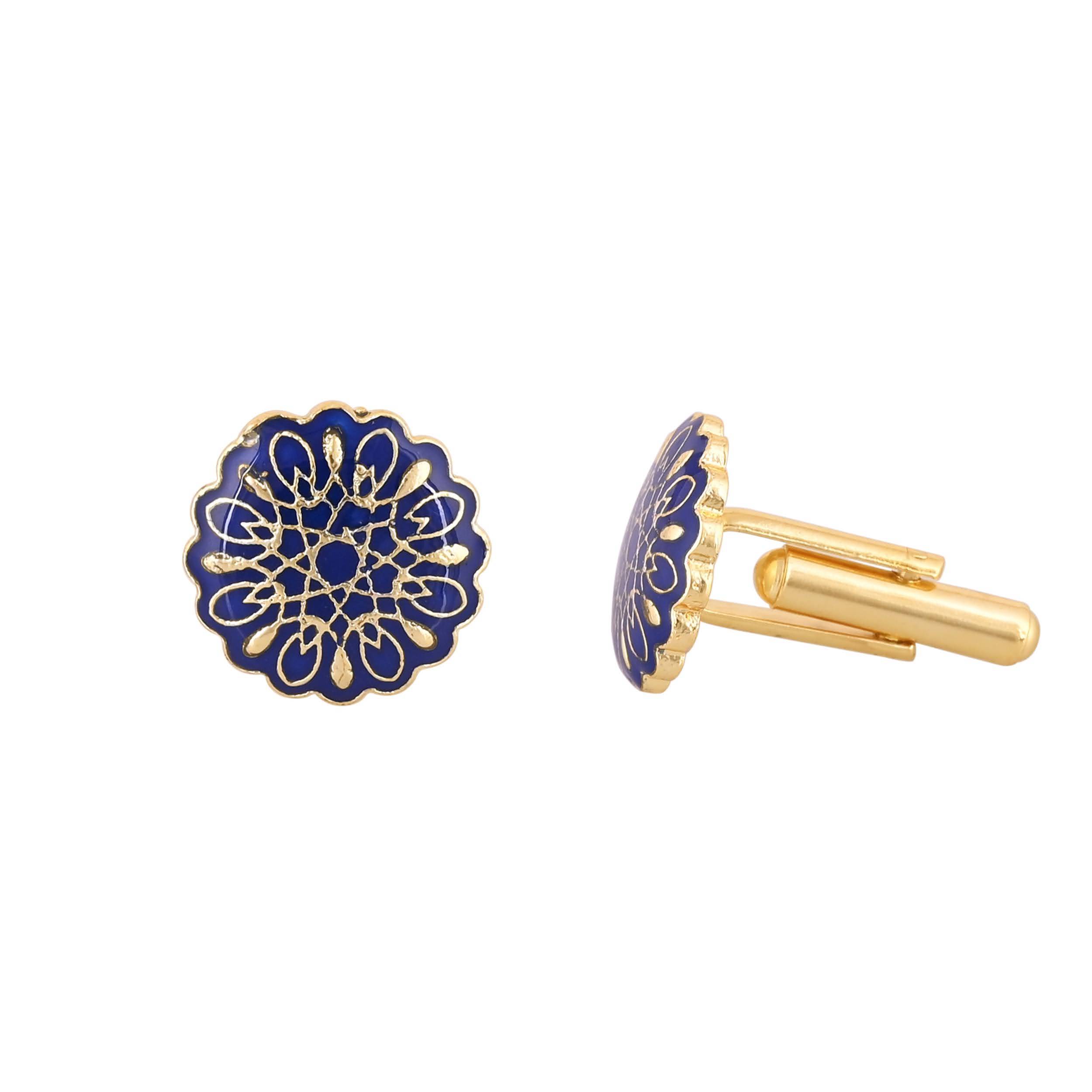 Elegant Gold Plated Blue Cufflink in Jokhibazar: Elevate Your Style with Sophistication - Image 2