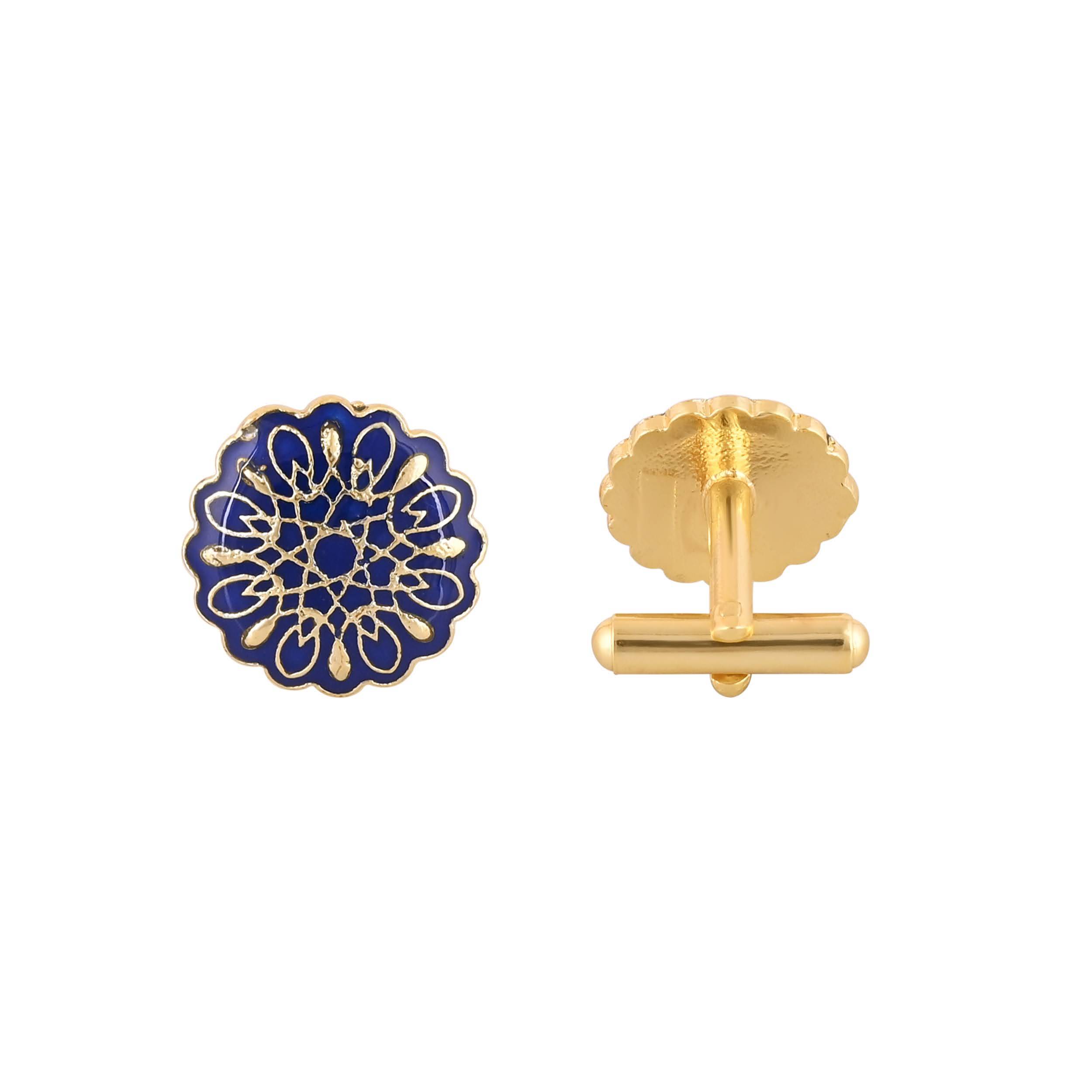 Elegant Gold Plated Blue Cufflink in Jokhibazar: Elevate Your Style with Sophistication - Image 3