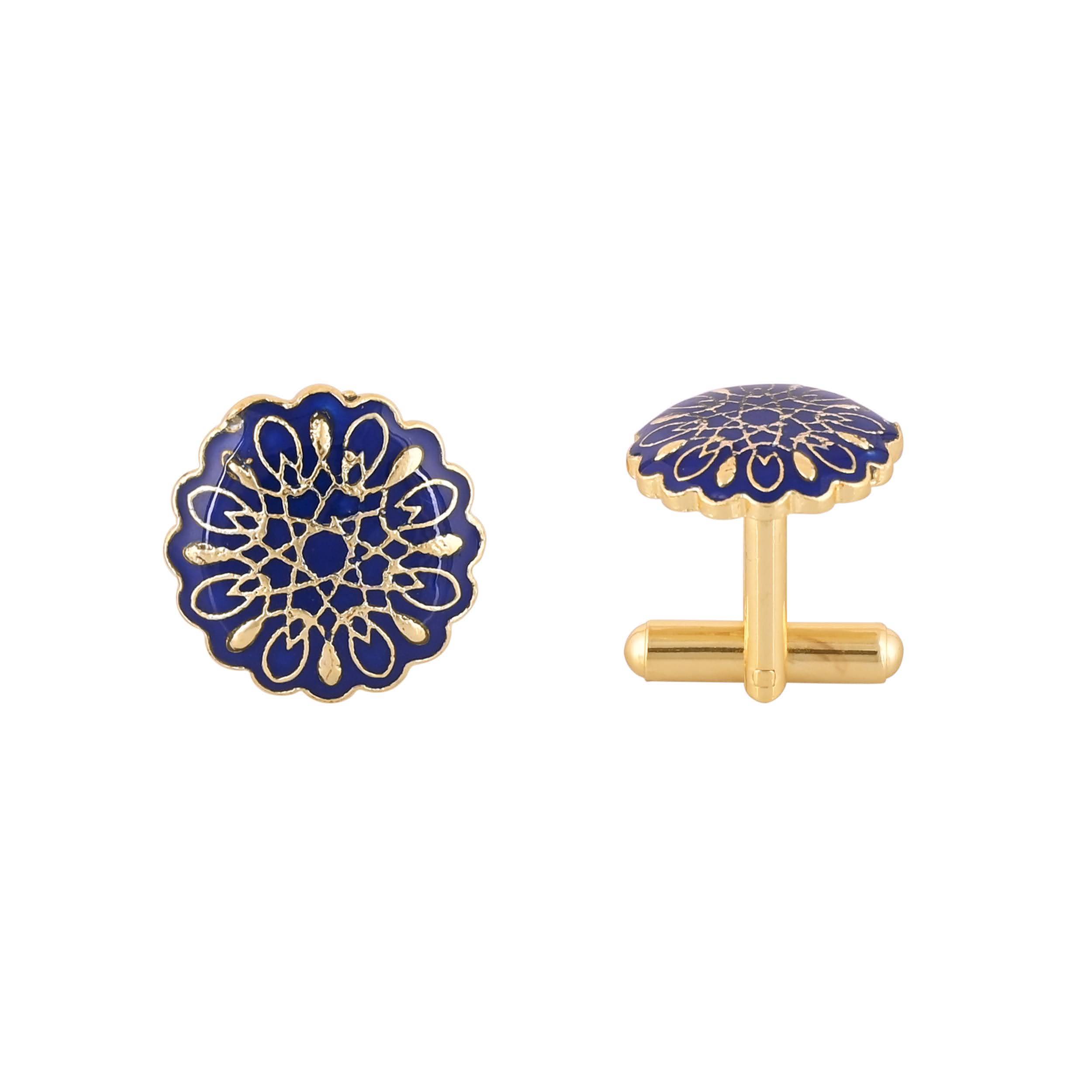 Elegant Gold Plated Blue Cufflink in Jokhibazar: Elevate Your Style with Sophistication - Image 4