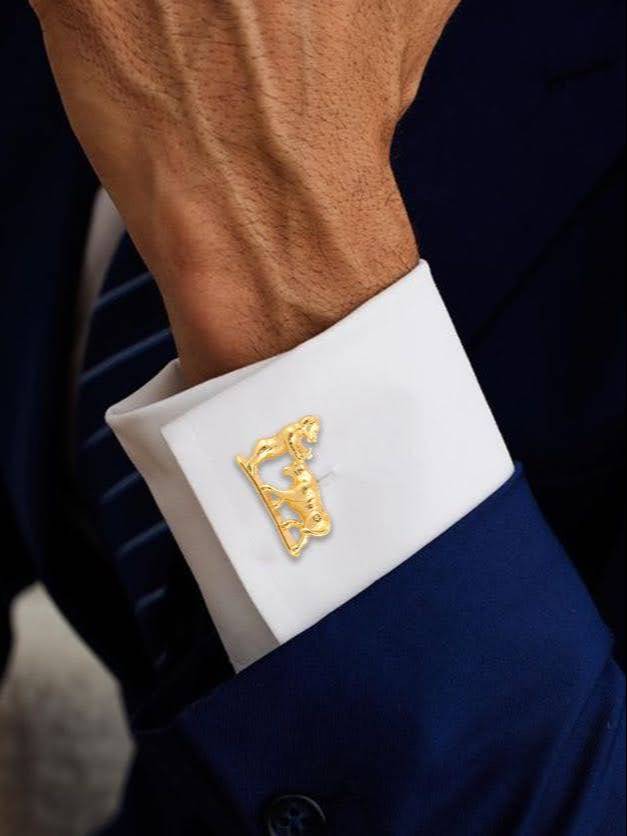 Men's Accessories: Elegant Gold Plated Cufflinks in Johkibazar - Elevate Your Style -  - Buy Online at SANCTUARY OF JEWELS