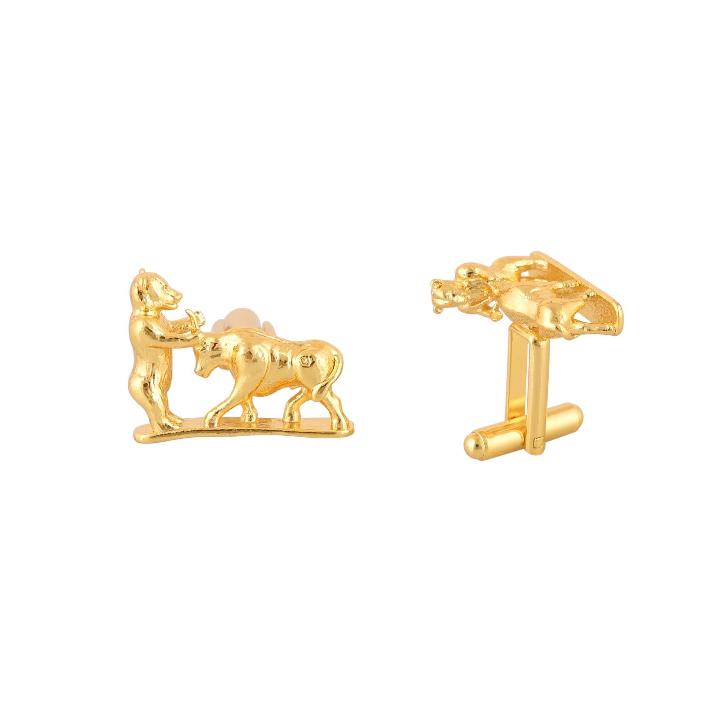 Men's Accessories: Elegant Gold Plated Cufflinks in Johkibazar - Elevate Your Style - Image 1