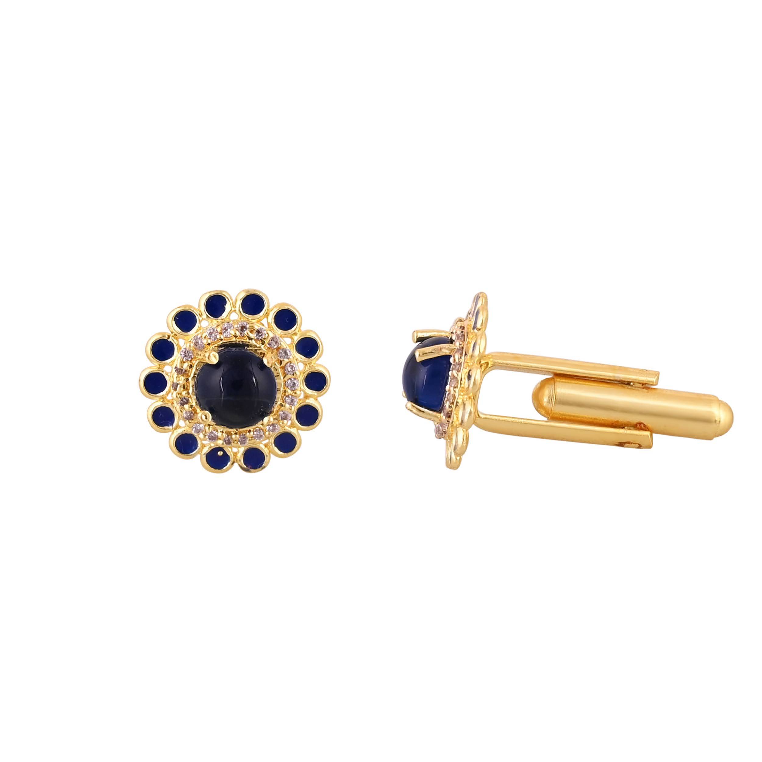 Accessories/Cufflinks in Johkibazar Elegant Gold Plated Blue - Image 1