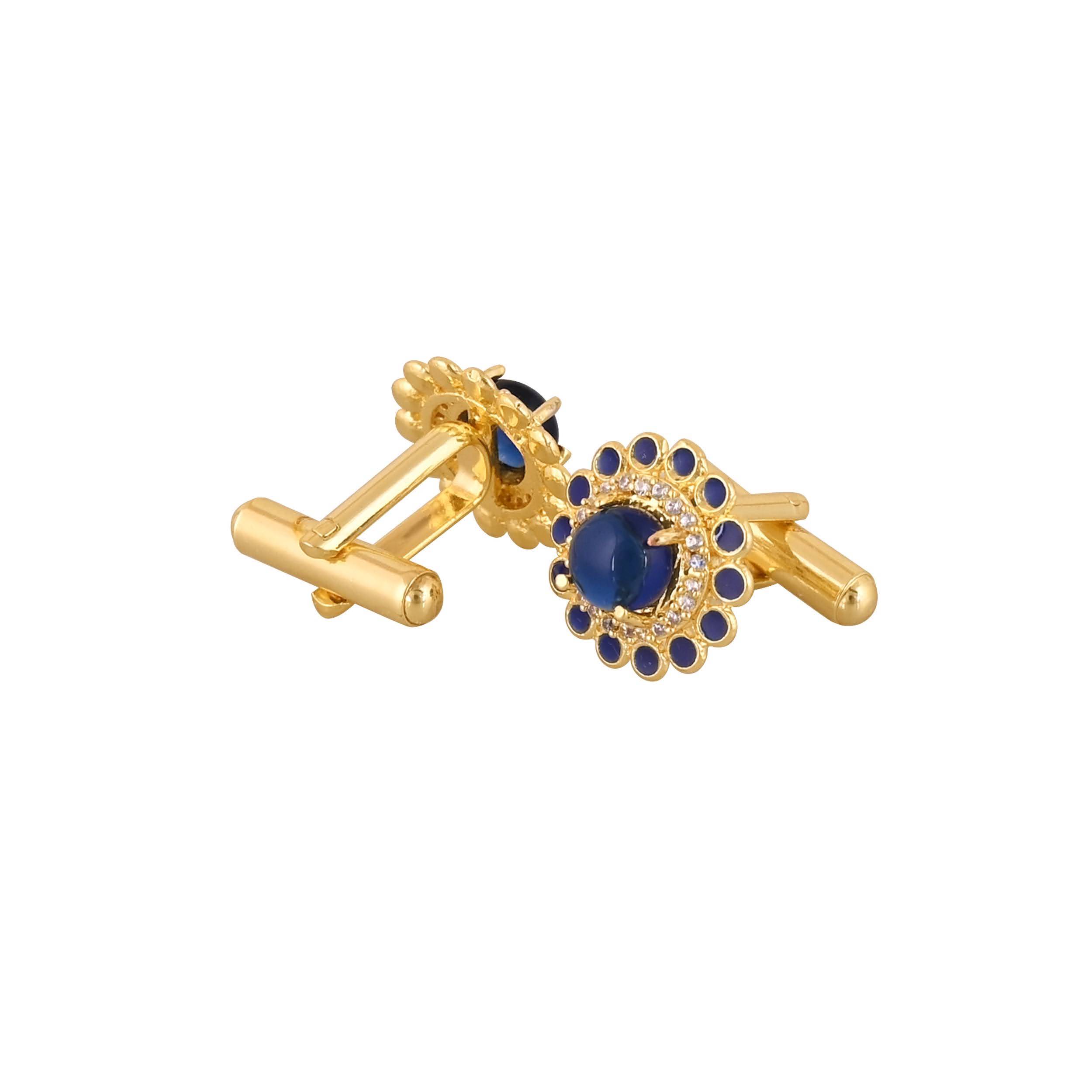 Accessories/Cufflinks in Johkibazar Elegant Gold Plated Blue - Image 2
