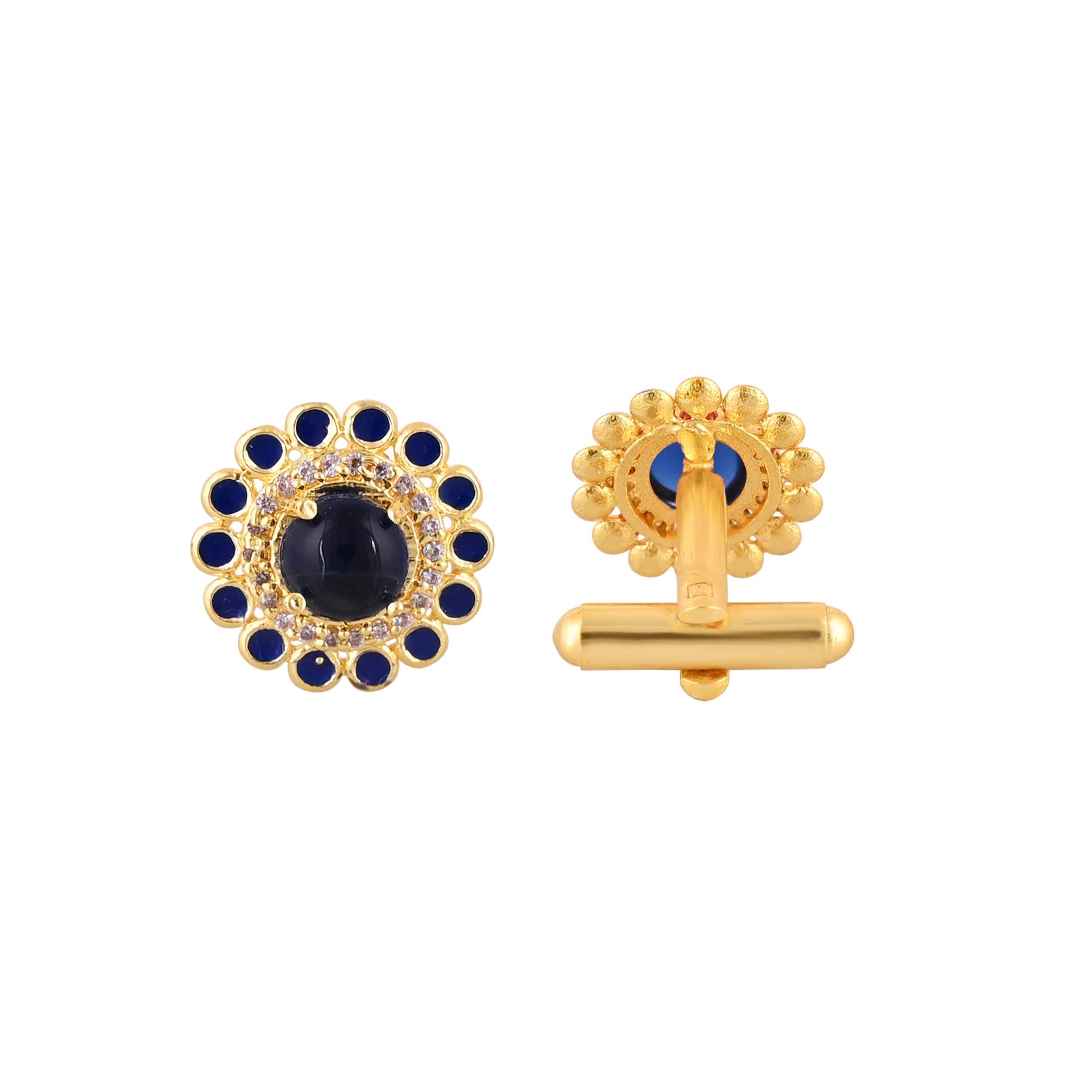 Accessories/Cufflinks in Johkibazar Elegant Gold Plated Blue - Image 3