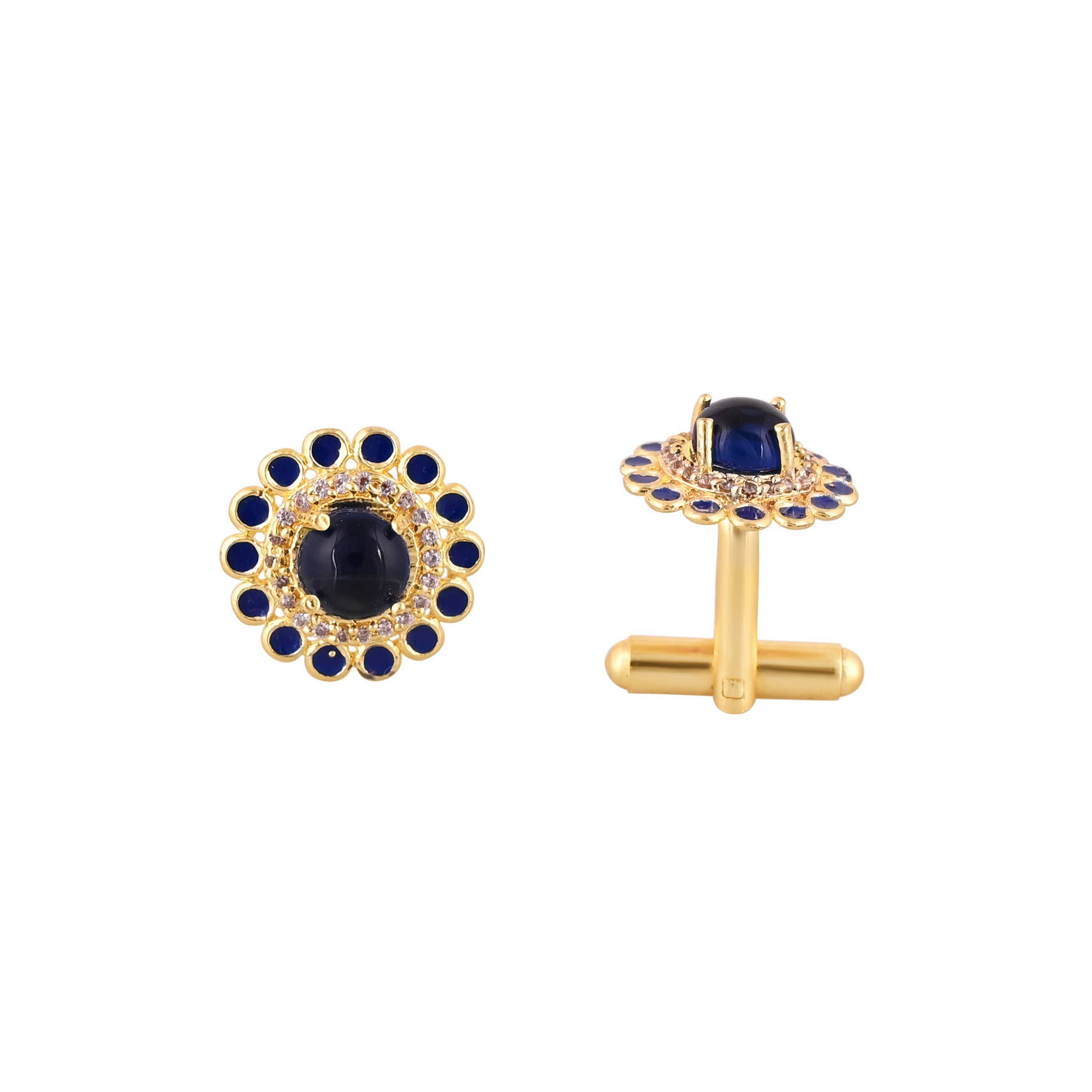 Accessories/Cufflinks in Johkibazar Elegant Gold Plated Blue - Image 4