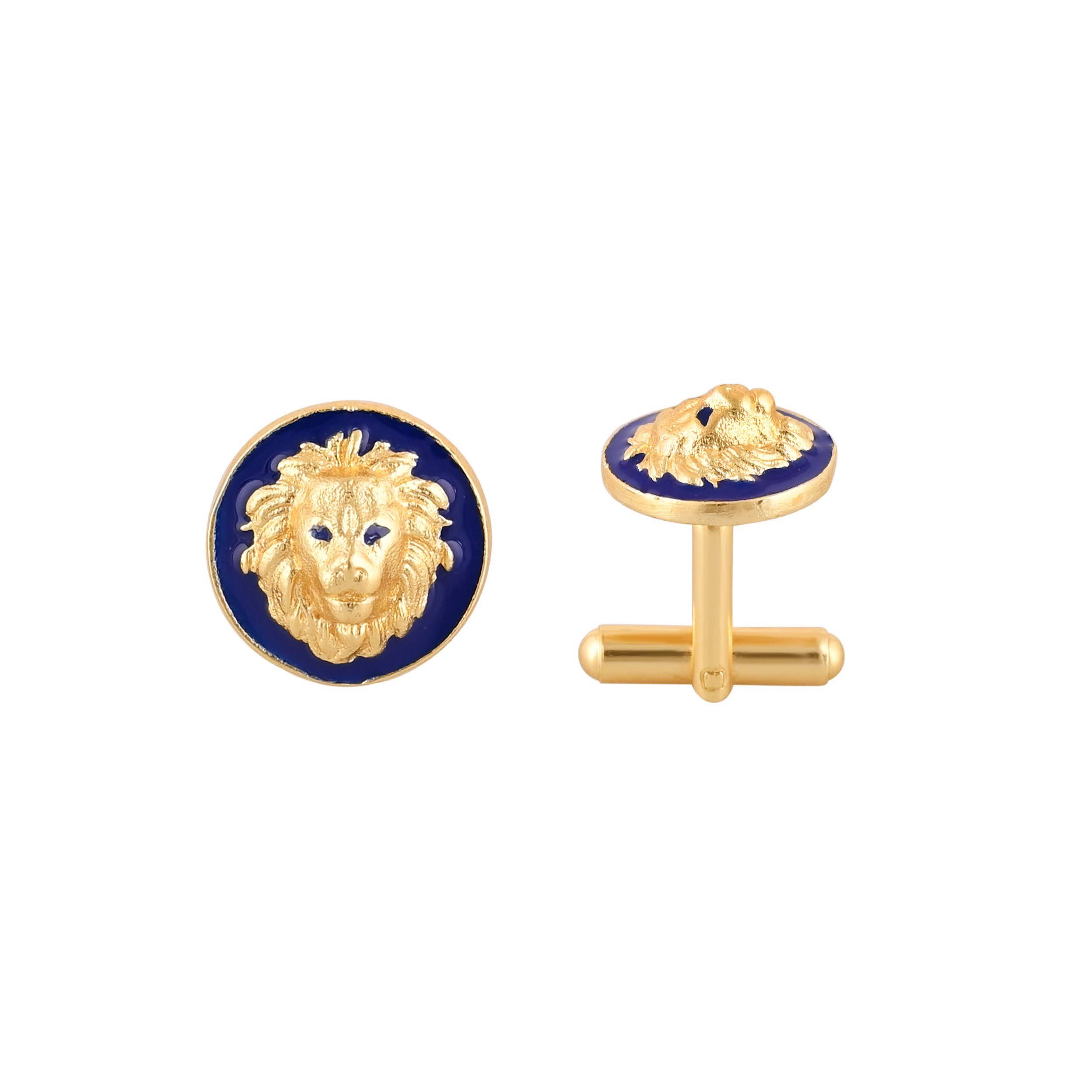 Accessories/Cufflinks in Johkibazar: Elegant Gold Plated Blue Lion - Image 3