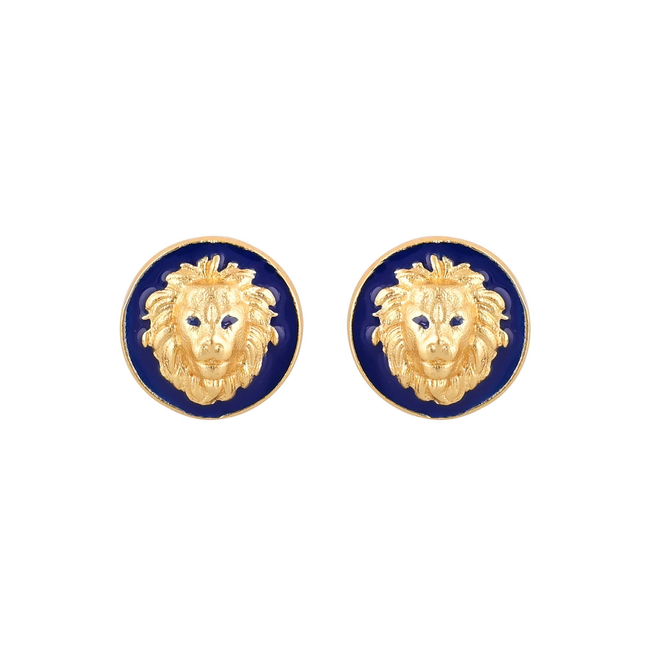 Accessories/Cufflinks in Johkibazar: Elegant Gold Plated Blue Lion - Image 4