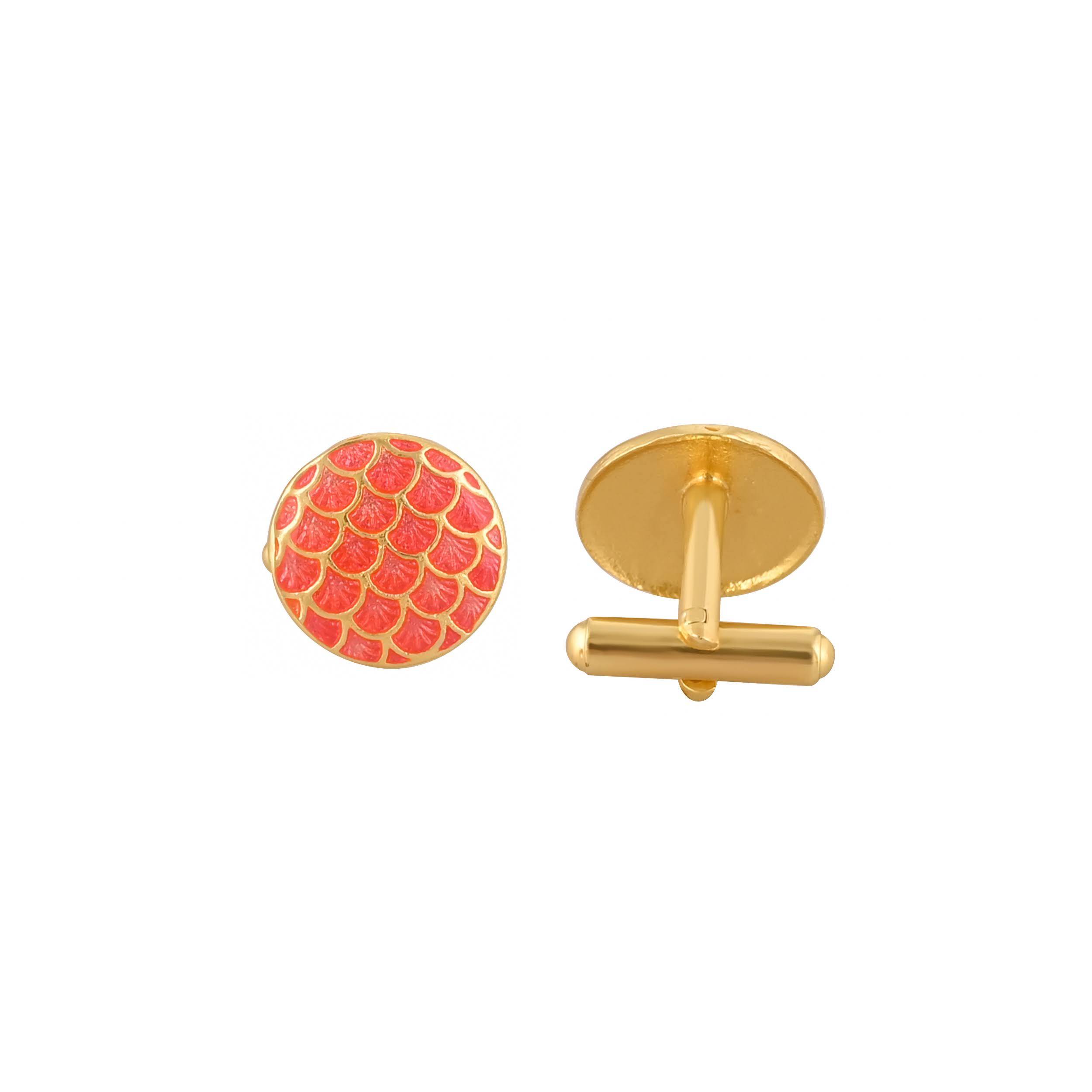 Elegant Gold Plated Red Cufflink in Johkibazar: Sophistication for Every Occasion - Image 2