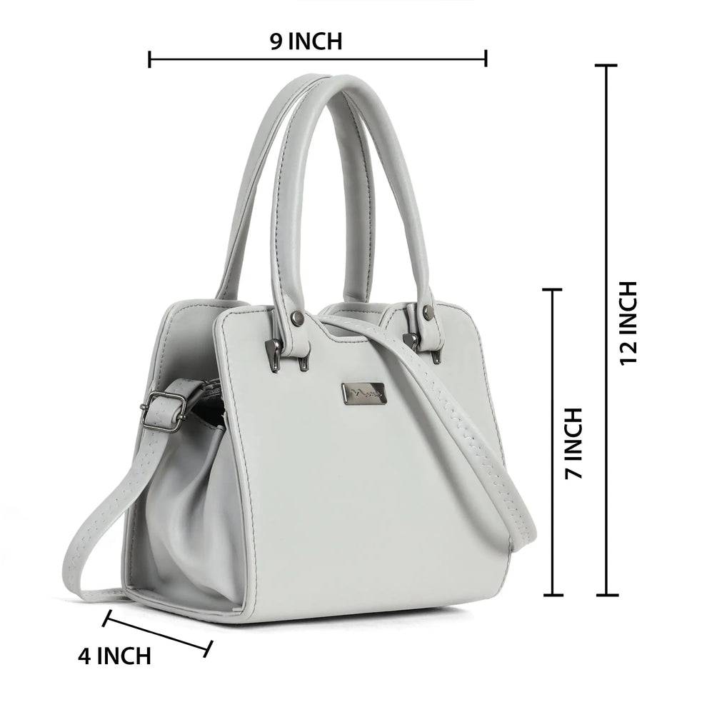 Classicove Handbag in Ludhiana: Elegant Cream Textured Handbag with Premium Fabric & Golden Hardware - Image 2