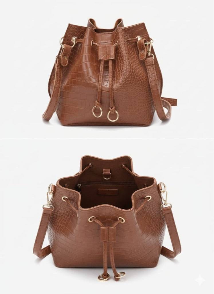 ClassiCove Luxe Croc Bucket Sling Bag for Women in Ludhiana - Stylish Shoulder Handbag - Image 2