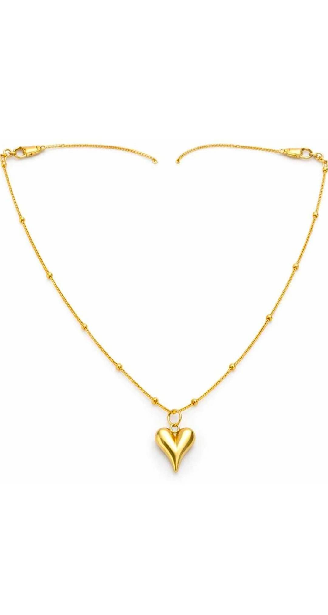 Jewelry/Golden Heart Pendant Necklace in Amroha - Elegant Design