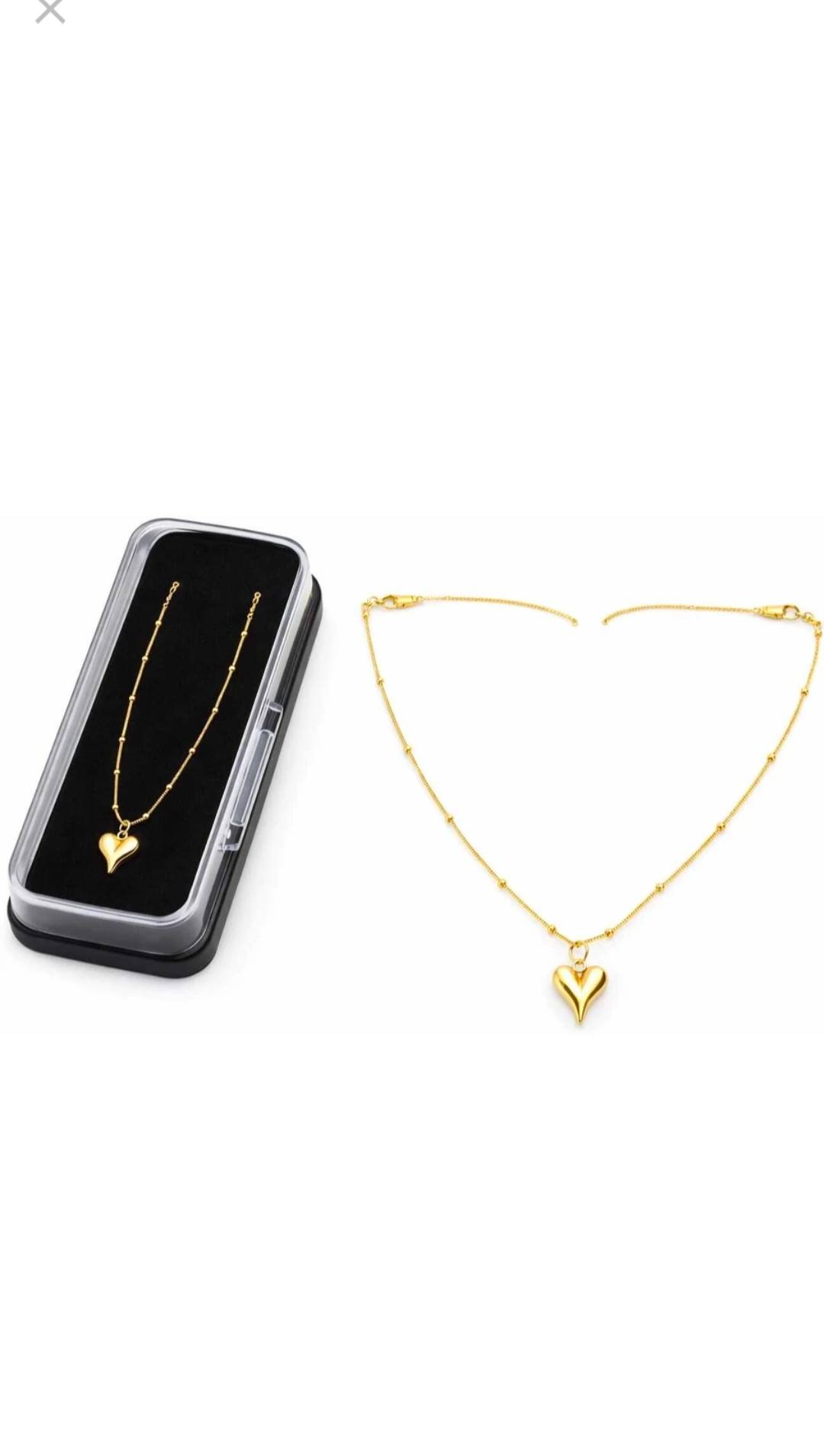 Jewelry/Golden Heart Pendant Necklace in Amroha - Elegant Design - Image 2