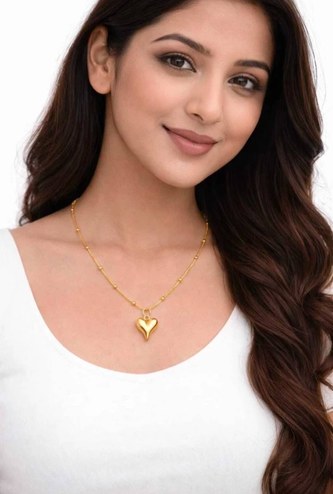 Jewelry/Golden Heart Pendant Necklace in Amroha - Elegant Design - Image 3