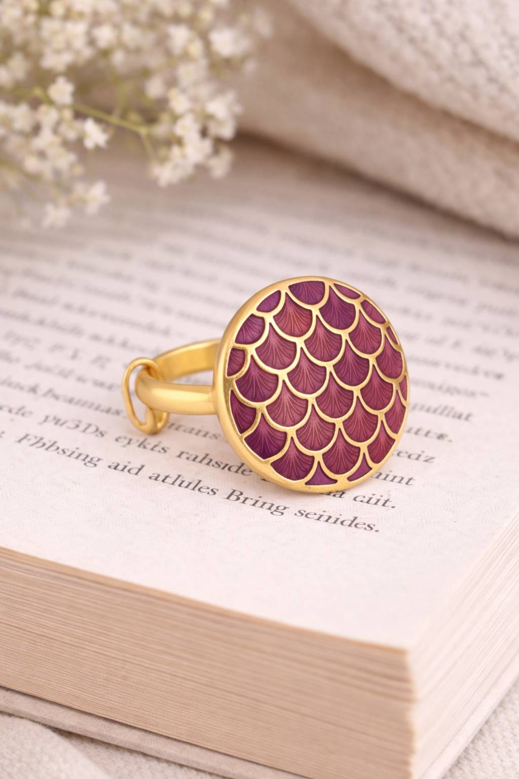 Jewelry/Gold Plated Adjustable Purple Ring in Johkibazar - Elegant Accessory -  - Buy Online at SANCTUARY OF JEWELS