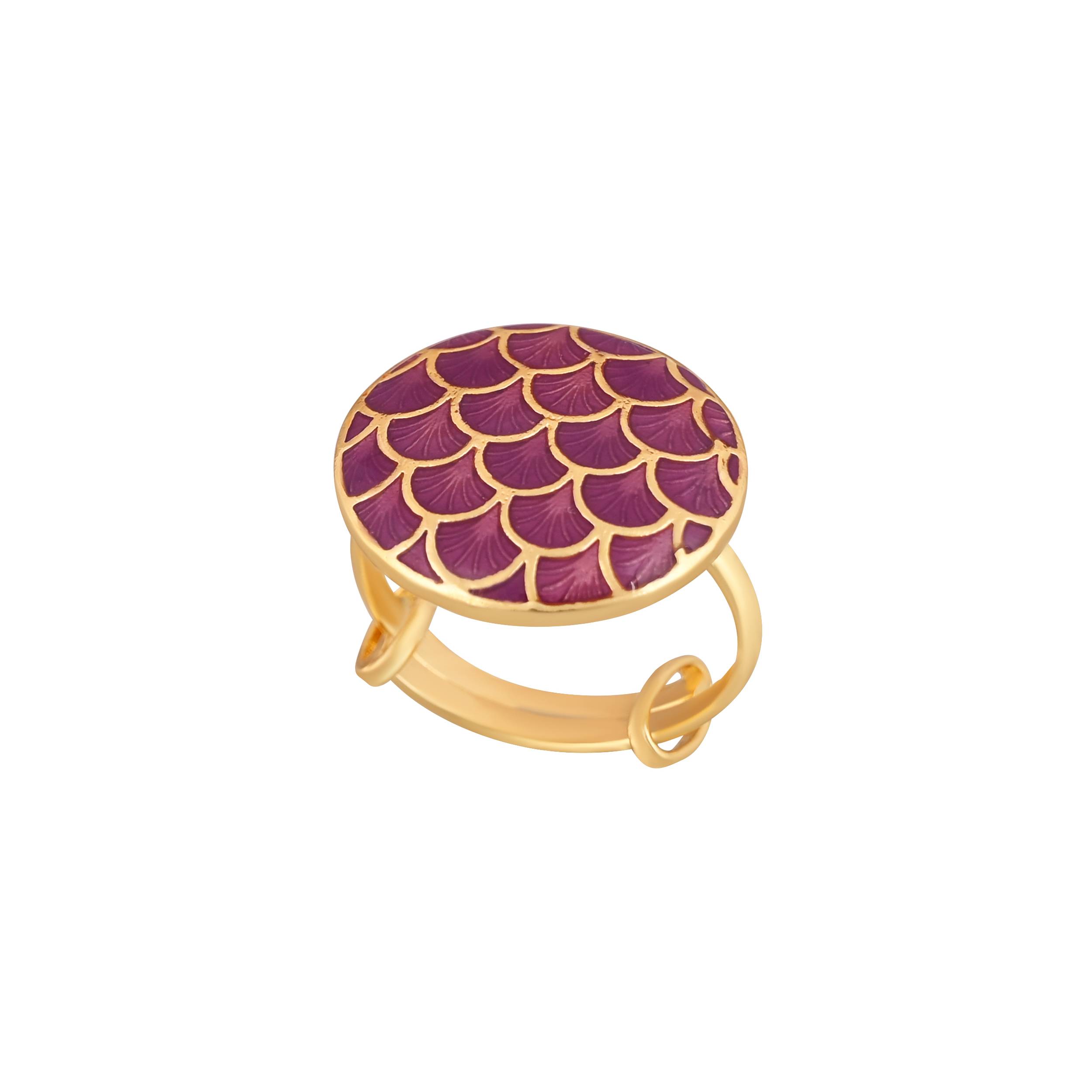 Jewelry/Gold Plated Adjustable Purple Ring in Johkibazar - Elegant Accessory - Image 2