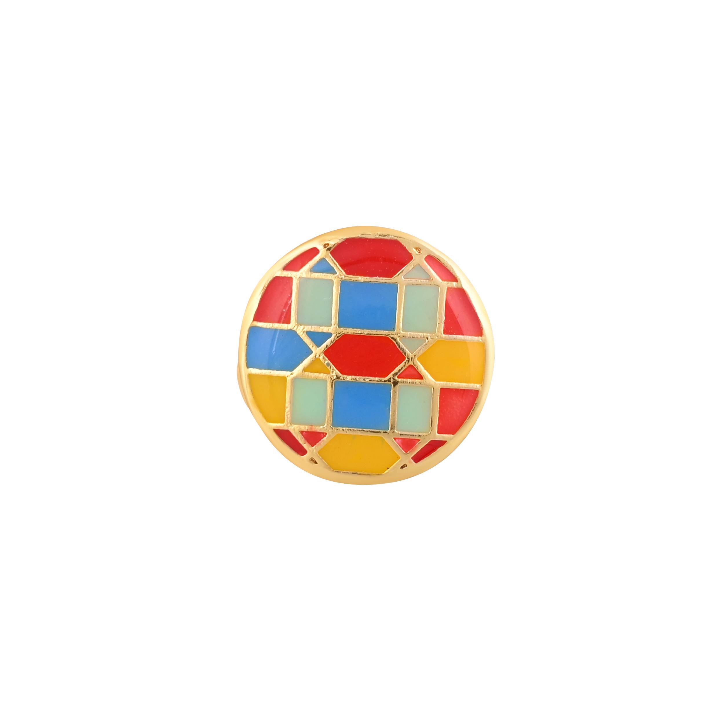 Jewelry/Gold Plated Adjustable Ring in Johkibazar Multicolour Statement Piece - Image 3