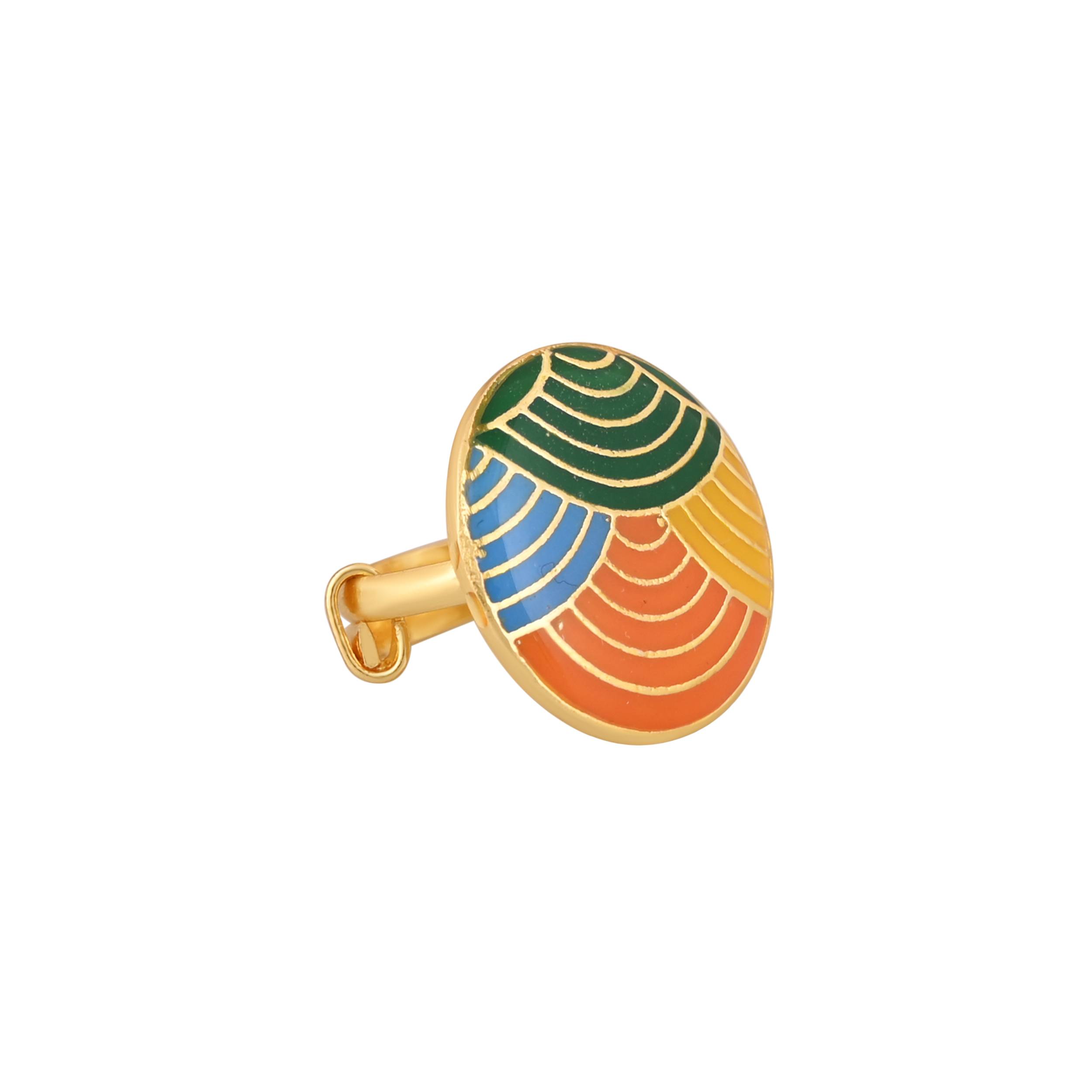Jewelry/Gold Plated Adjustable Ring in Johkibazar Multicolour Elegance - Image 1