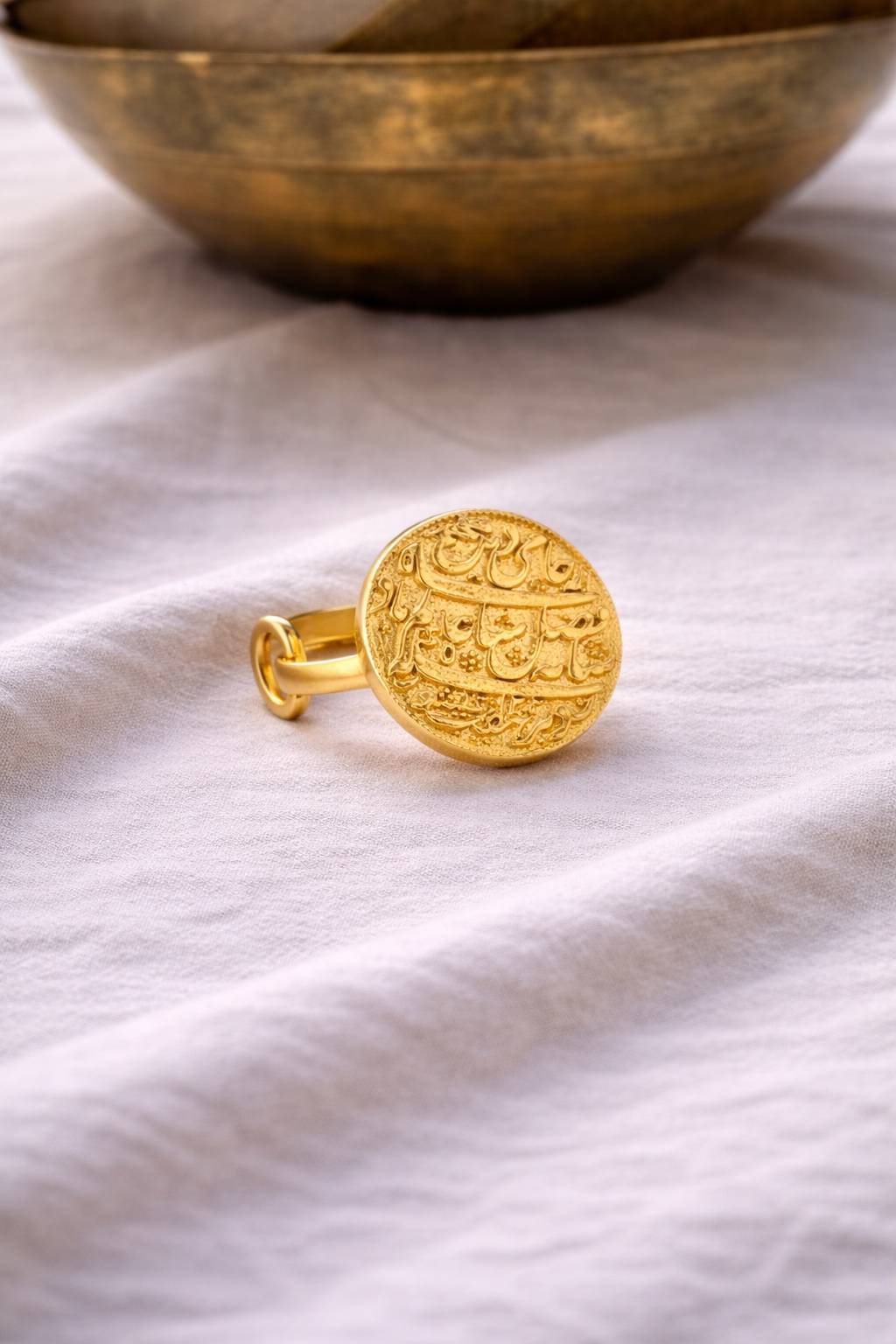 Jewelry/Gold Plated Adjustable Mohar Ring in Johkibazar - Elevate Your Style -  - Buy Online at SANCTUARY OF JEWELS