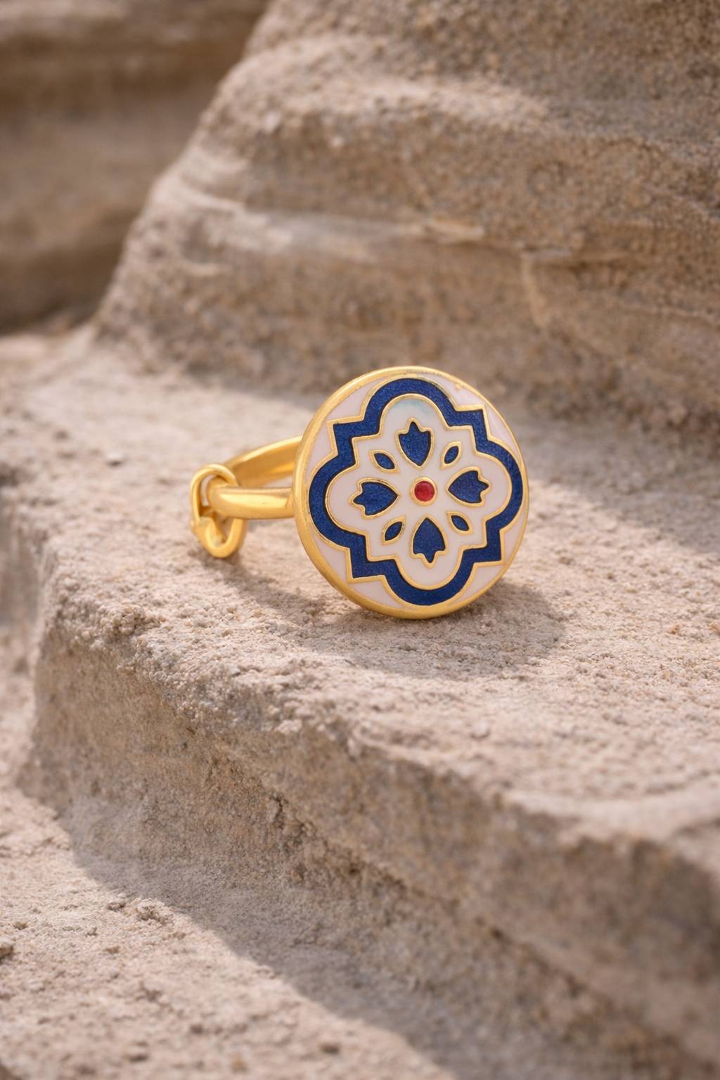 Jewelry/Gold Plated Adjustable White Ring in Jokhibazar - Elevate Your Style -  - Buy Online at SANCTUARY OF JEWELS