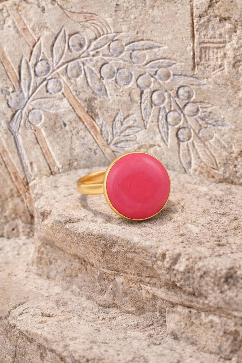 Elegant Gold Plated Pink Cufflink in Johkibazar: Elevate Your Formal Attire -  - Buy Online at SANCTUARY OF JEWELS