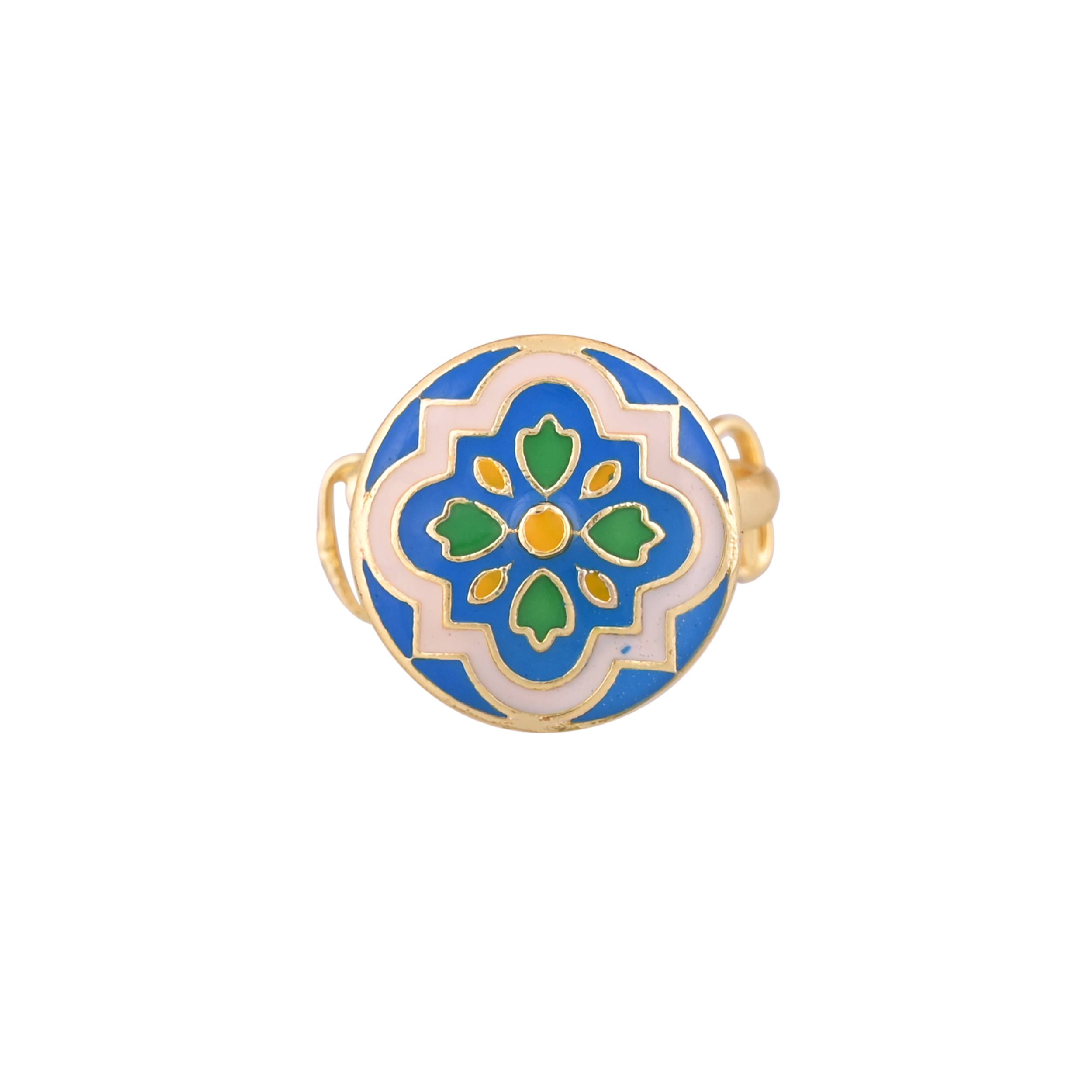 Jewelry/Gold Plated Adjustable Blue Ring in Johkibazar - Elevate Your Style - Image 3