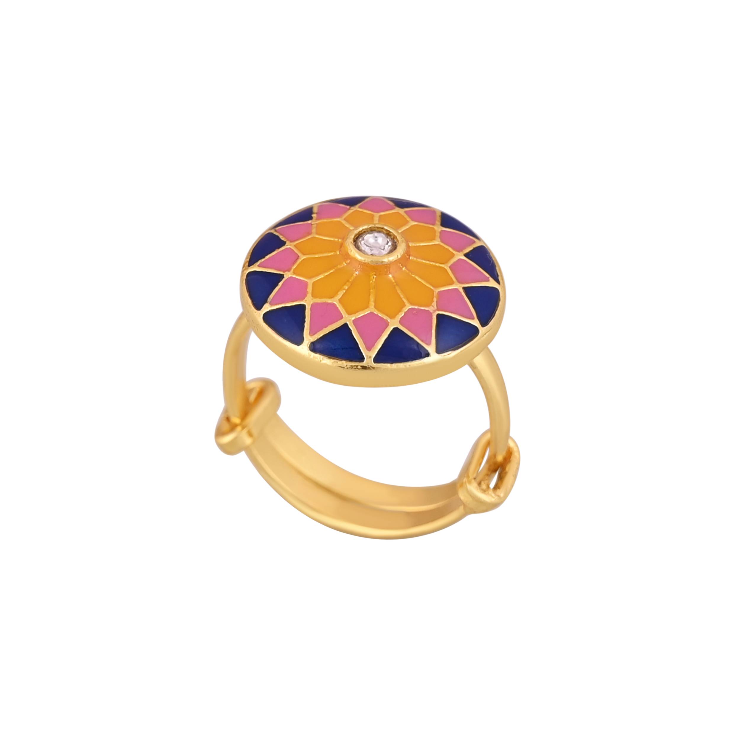 Jewelry/Rings in Johkibazar Gold Plated Adjustable Multicolour Ring - Image 2