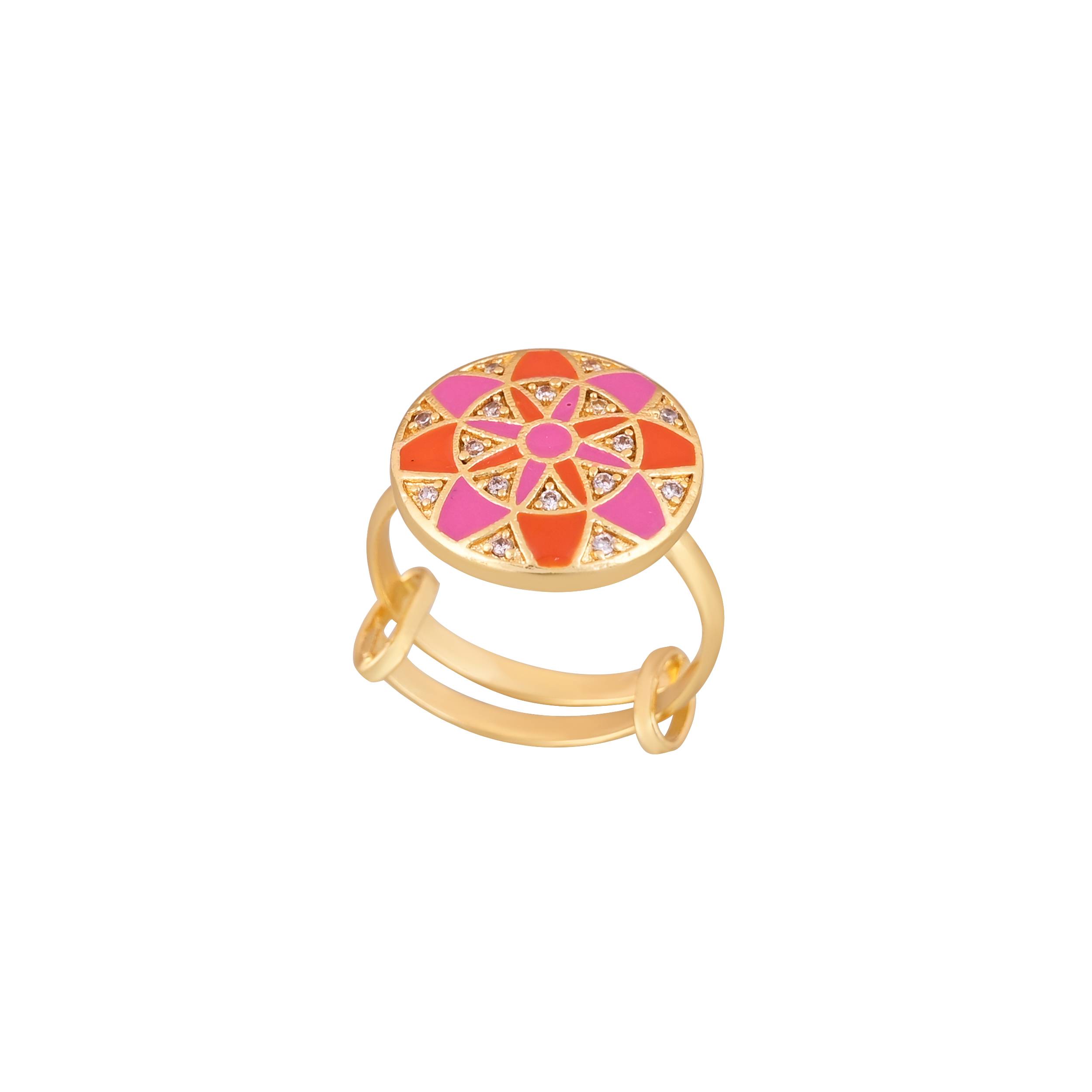 Jewelry/Gold Plated Adjustable Pink Ring in Johkibazar - Elevate Your Style - Image 2