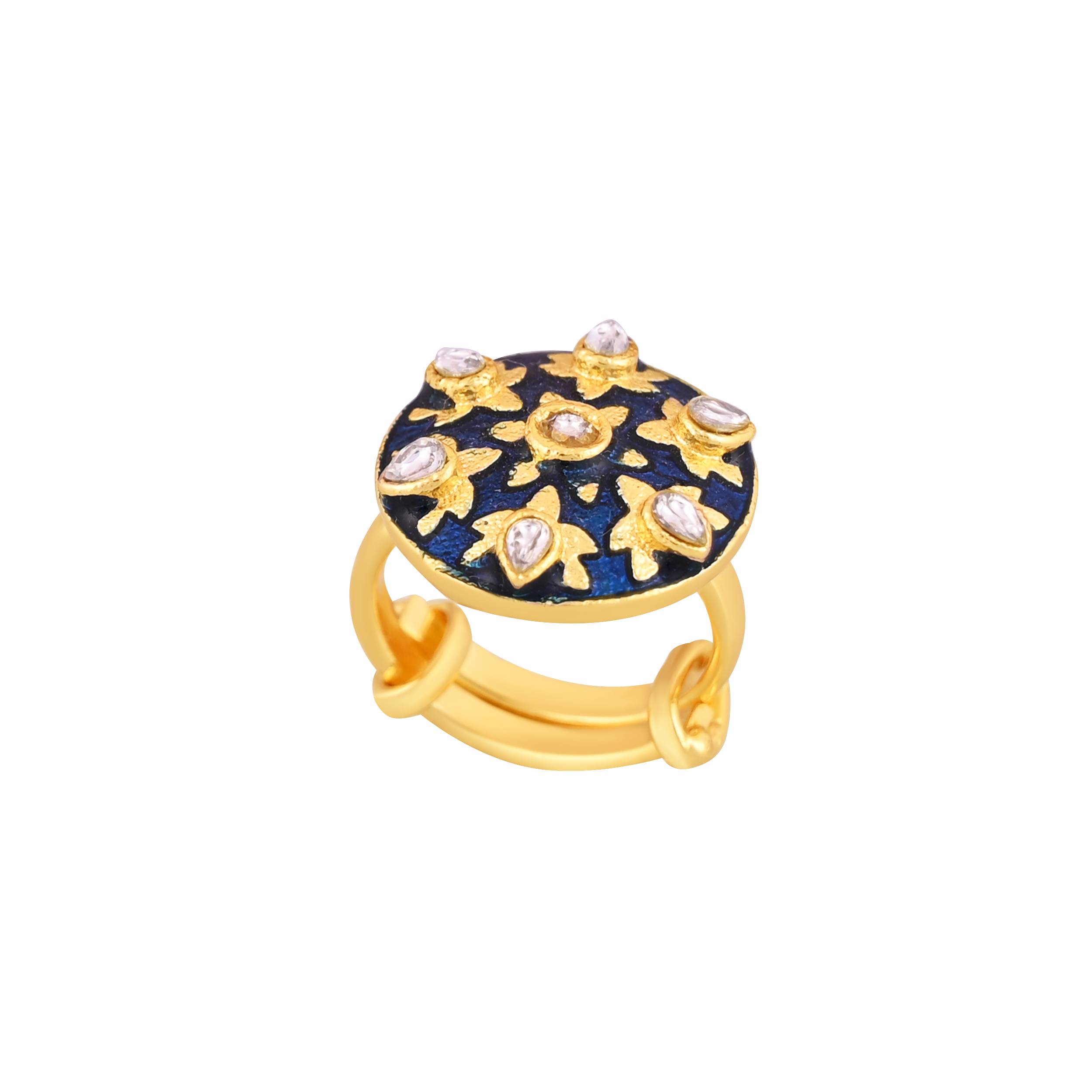 Jewelry/Gold Plated Adjustable Blue Ring in Johkibazar: Elevate Your Style - Image 2