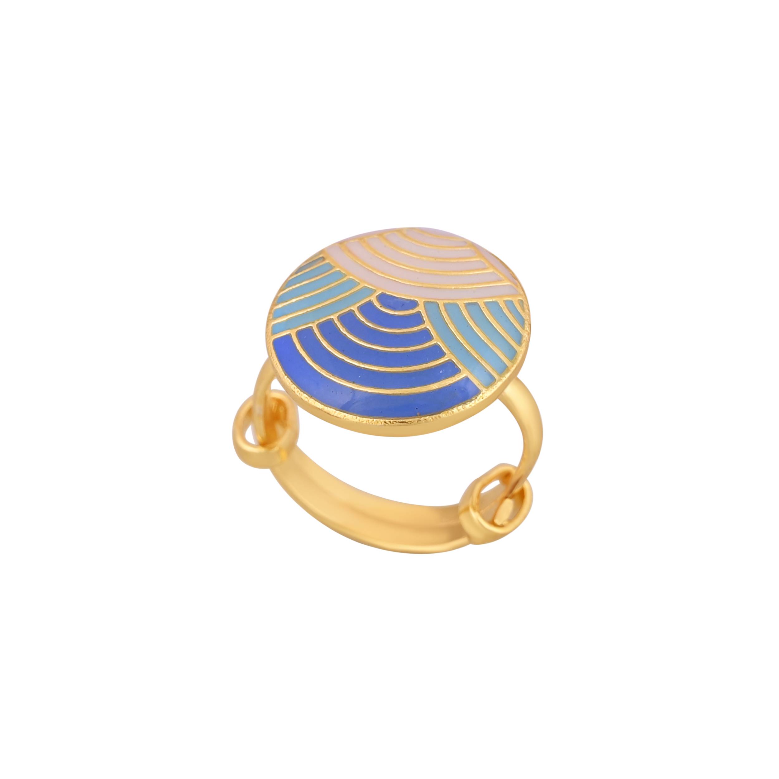Jewelry/Gold Plated Adjustable Blue Ring in Johkibazar - Elegant and Stylish - Image 2