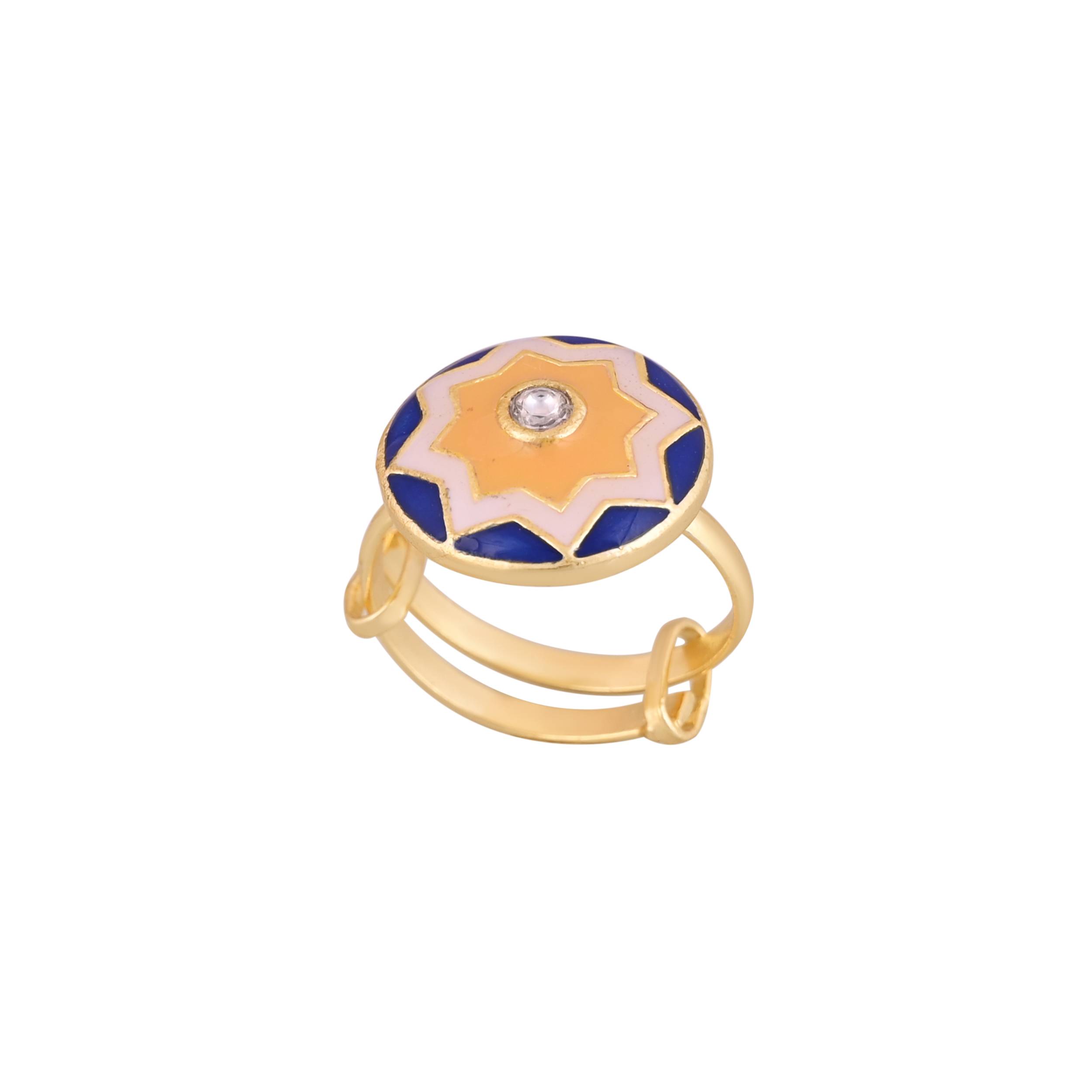 Jewelry/Gold Plated Adjustable Blue Ring in Johkibazar, Elevates Style - Image 2